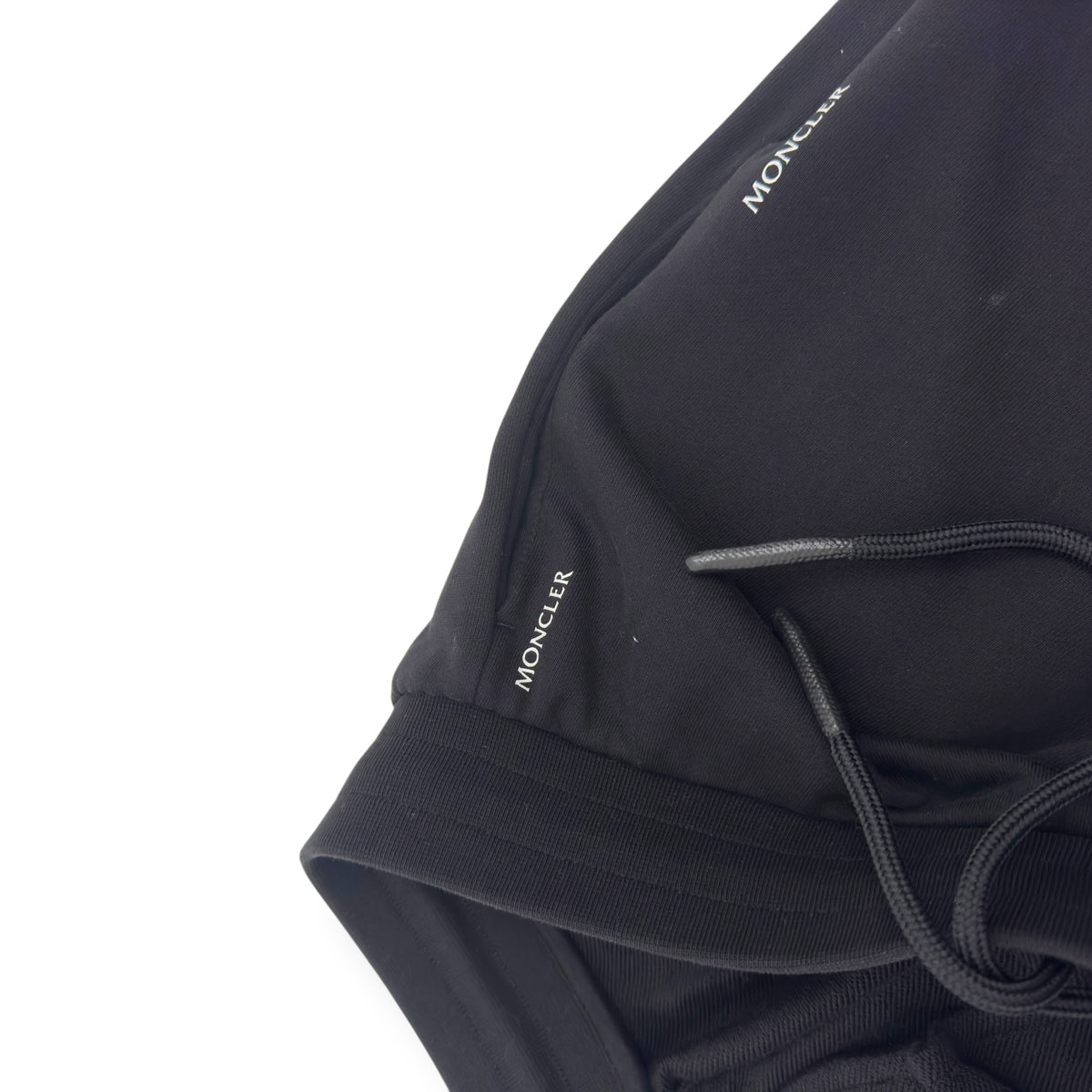 MONCLER LOGO-PRINT SWEATPANTS BLACK / WHITE S