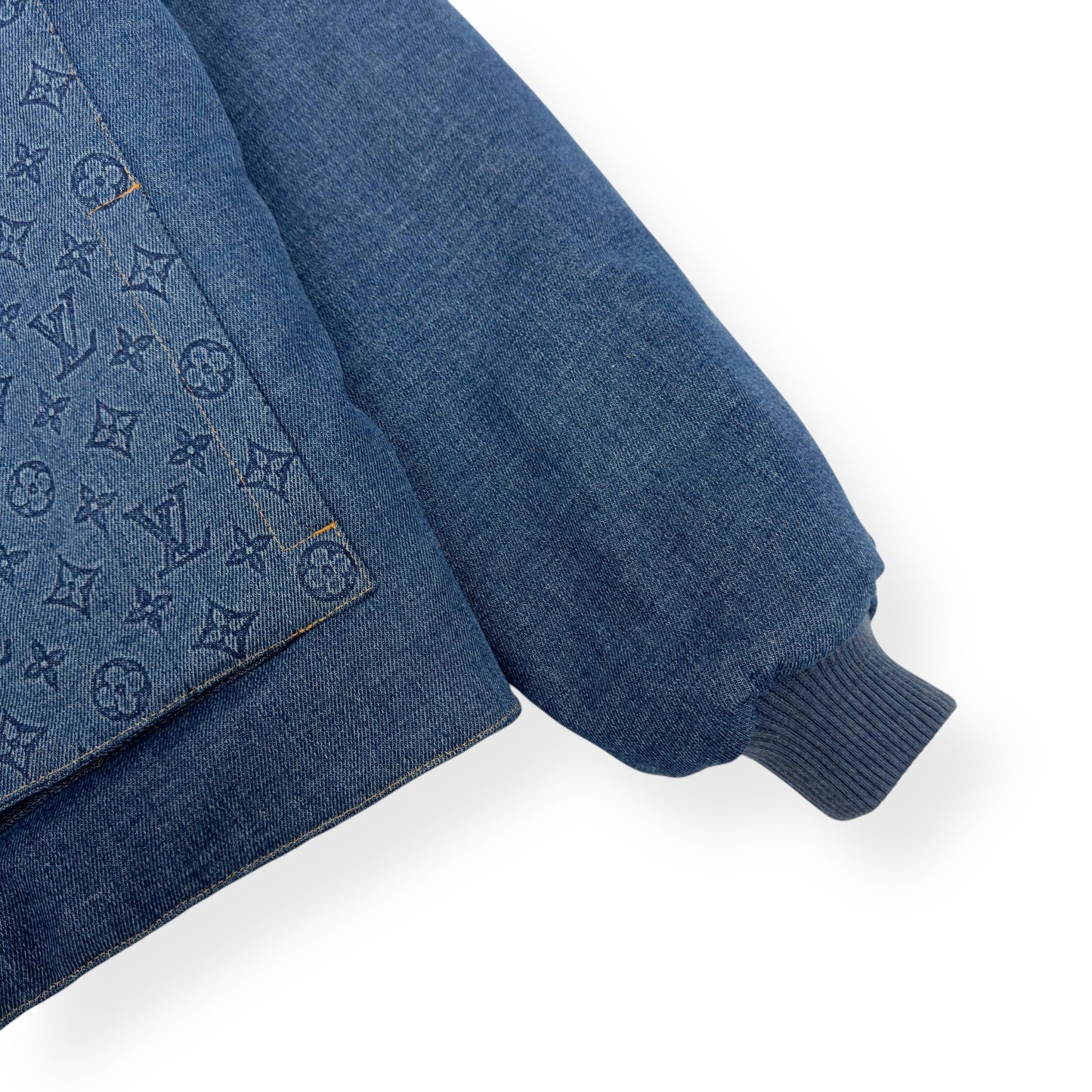 LOUIS VUITTON MONOGRAM PADDED DENIM JACKET INDIGO FR52 / L