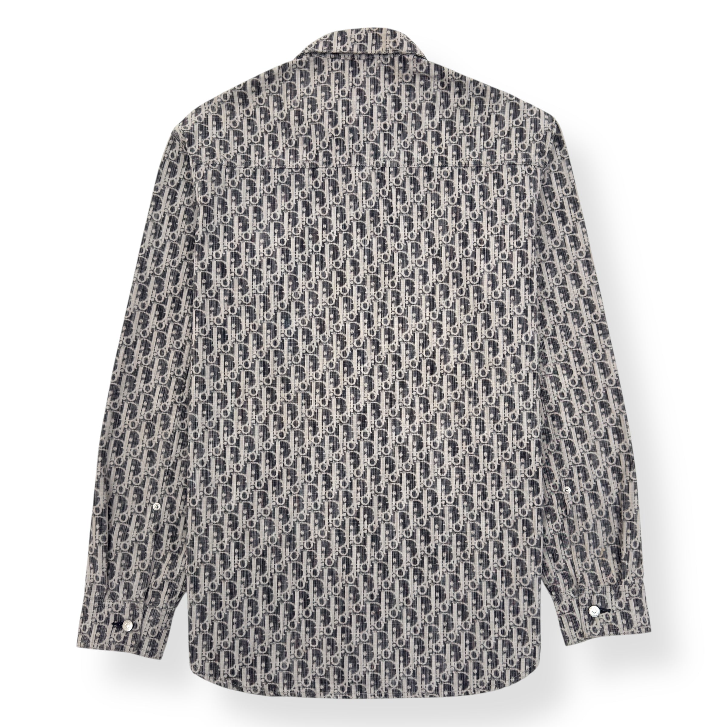 DIOR OBLIQUE KASURI COTTON DENIM SHIRT BLACK / WHITE 41 / L