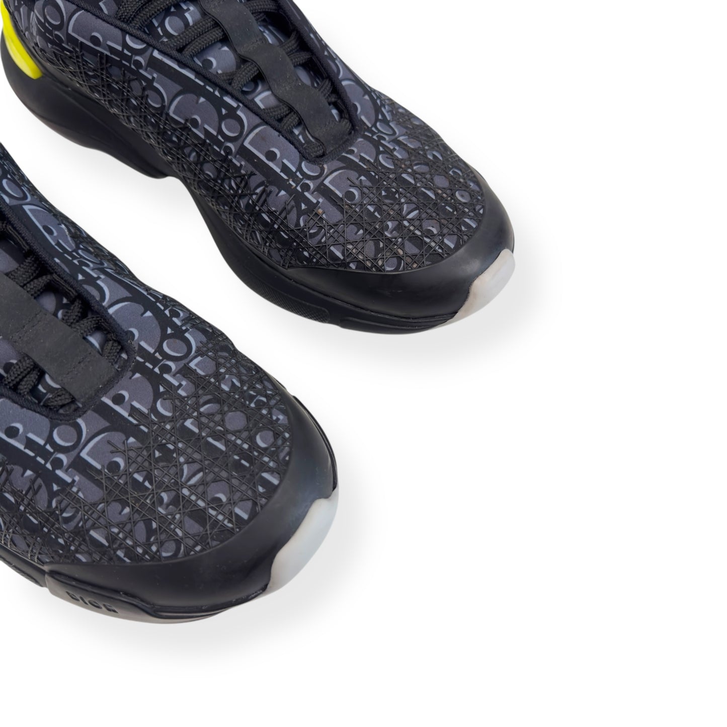 DIOR B24 OBLIQUE TECHNICAL FABRIC SNEAKER BLACK / YELLOW UK10