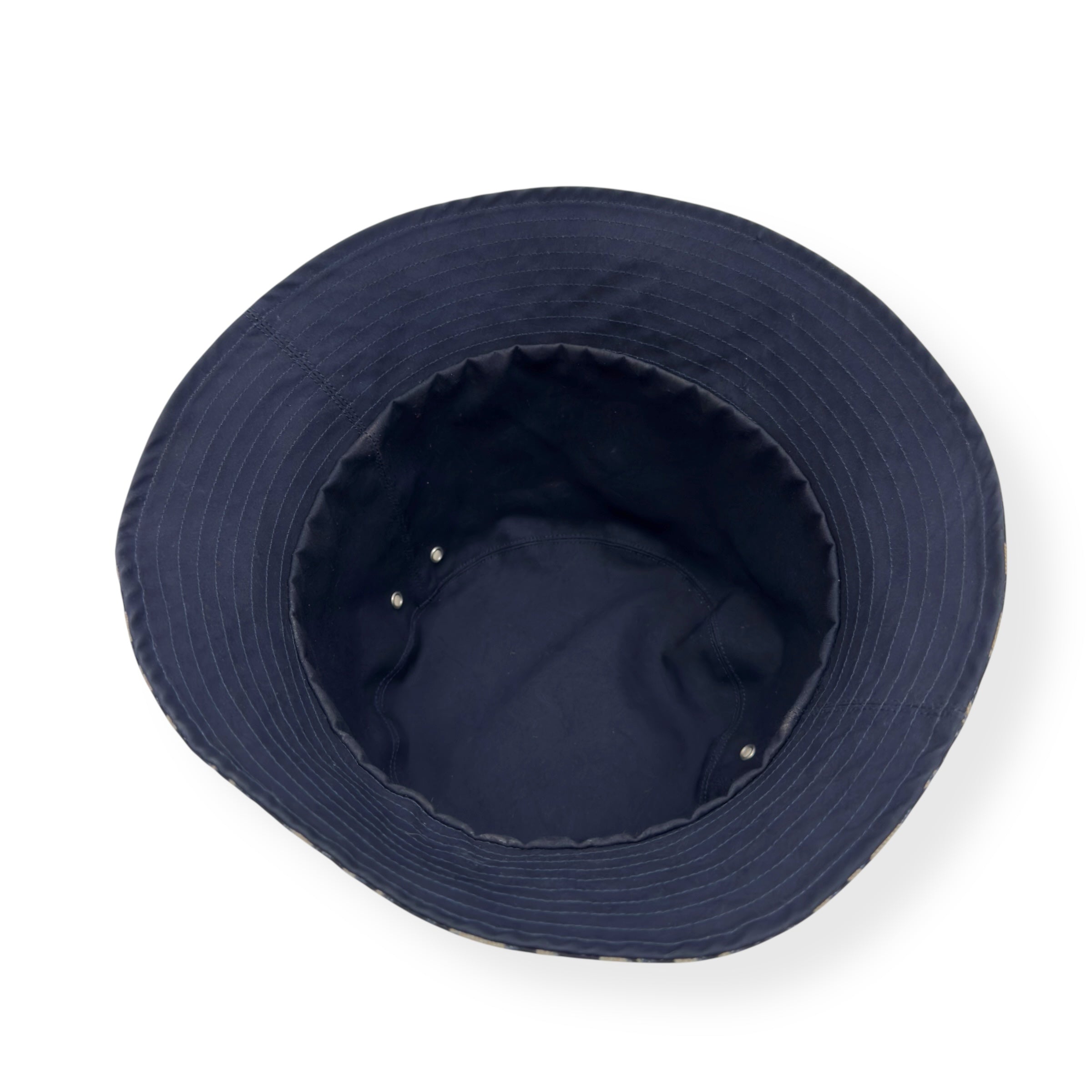 DIOR REVERSIBLE TEDDY-D SMALL BRIM BUCKET HAT NAVY / BEIGE M