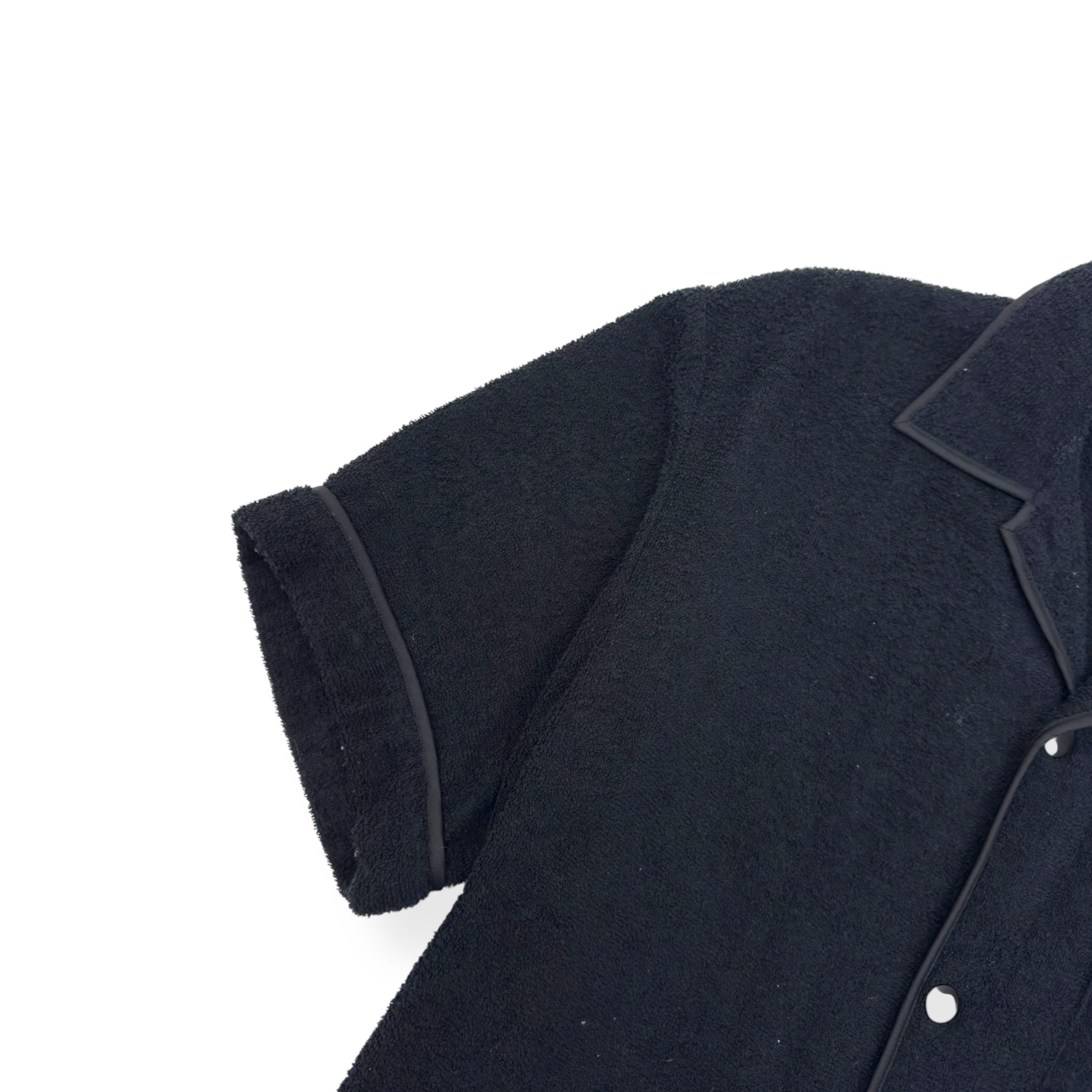 PRADA COTTON TOWELLING BOWLING SHIRT BLACK M