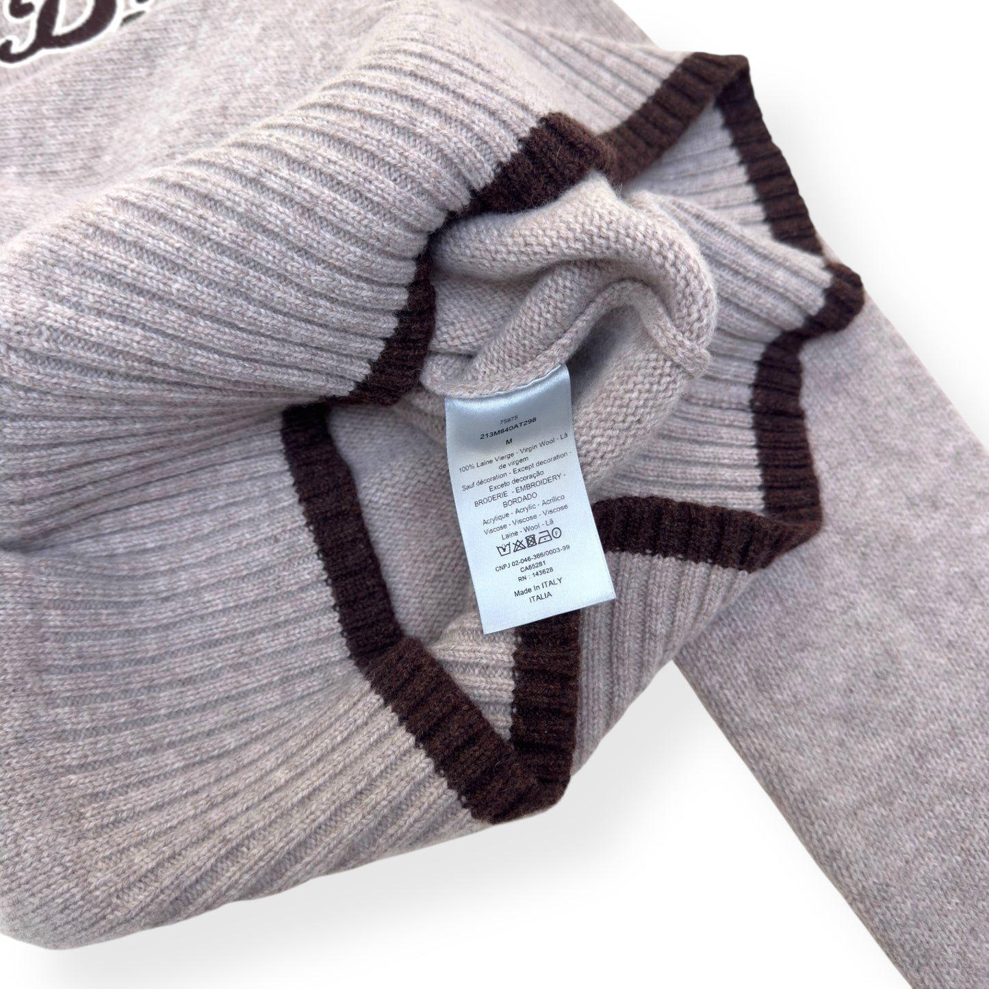 CHRISTIAN DIOR ATELIER WOOL CREWNECK SWEATER GREY M