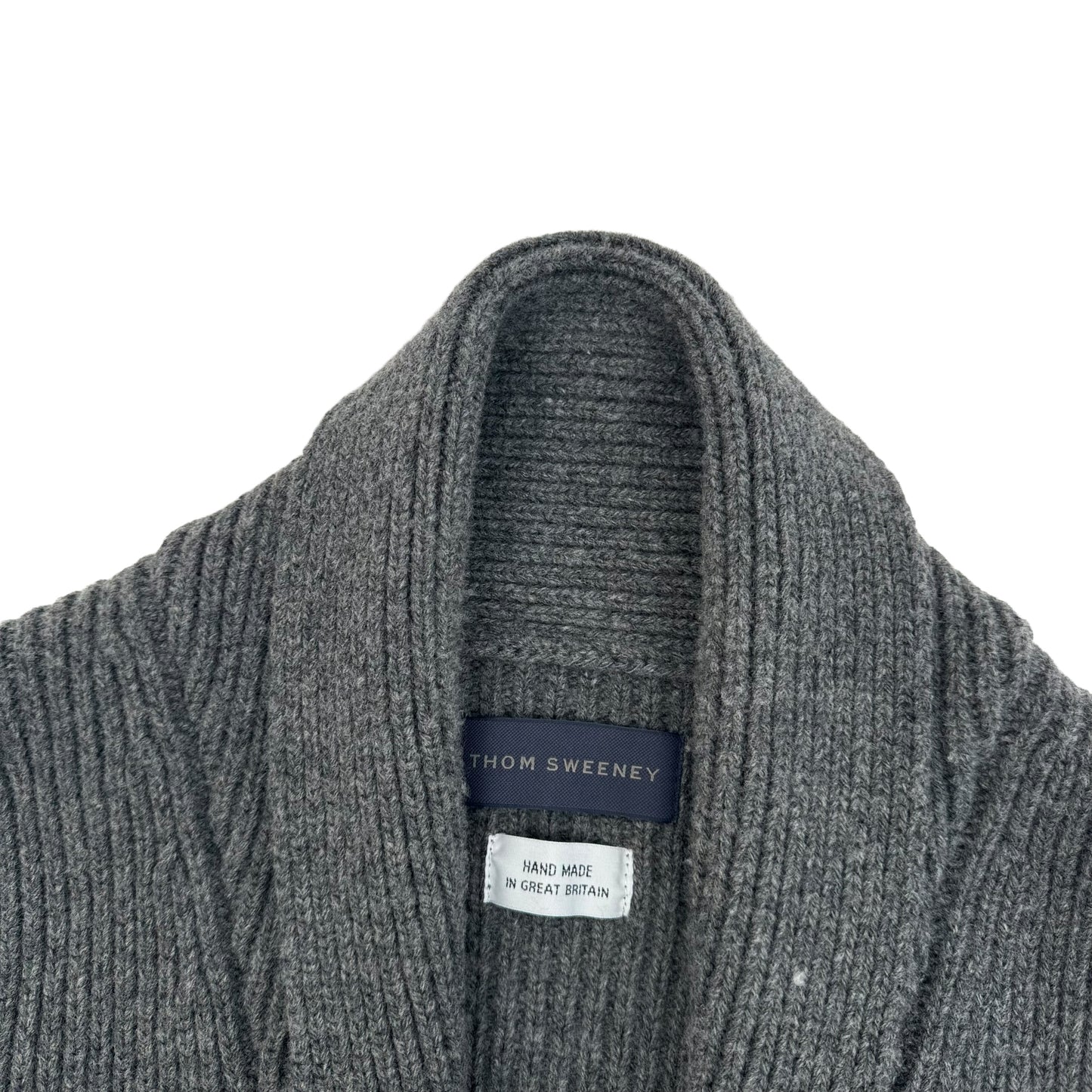 THOM SWEENEY SINGLE BREASTED WOOL SHAWL CARDIGAN GREY M