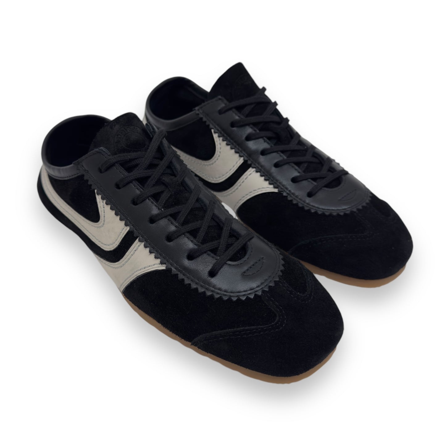 DRIES VAN NOTEN 70’S SUEDE LOW TOP SNEAKER BLACK / WHITE UK7.5