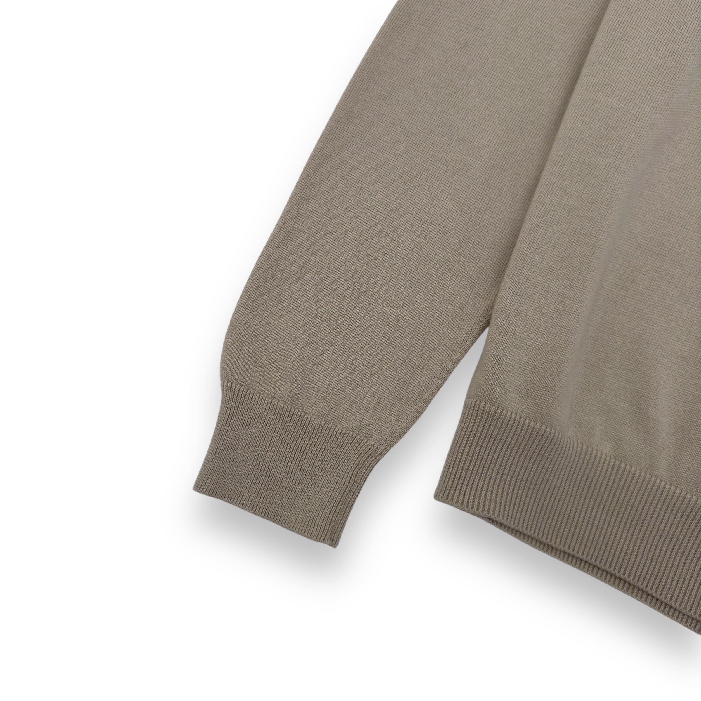 THOM SWEENEY COTTON LONG SLEEVE SKIPPER POLO SHIRT BEIGE L