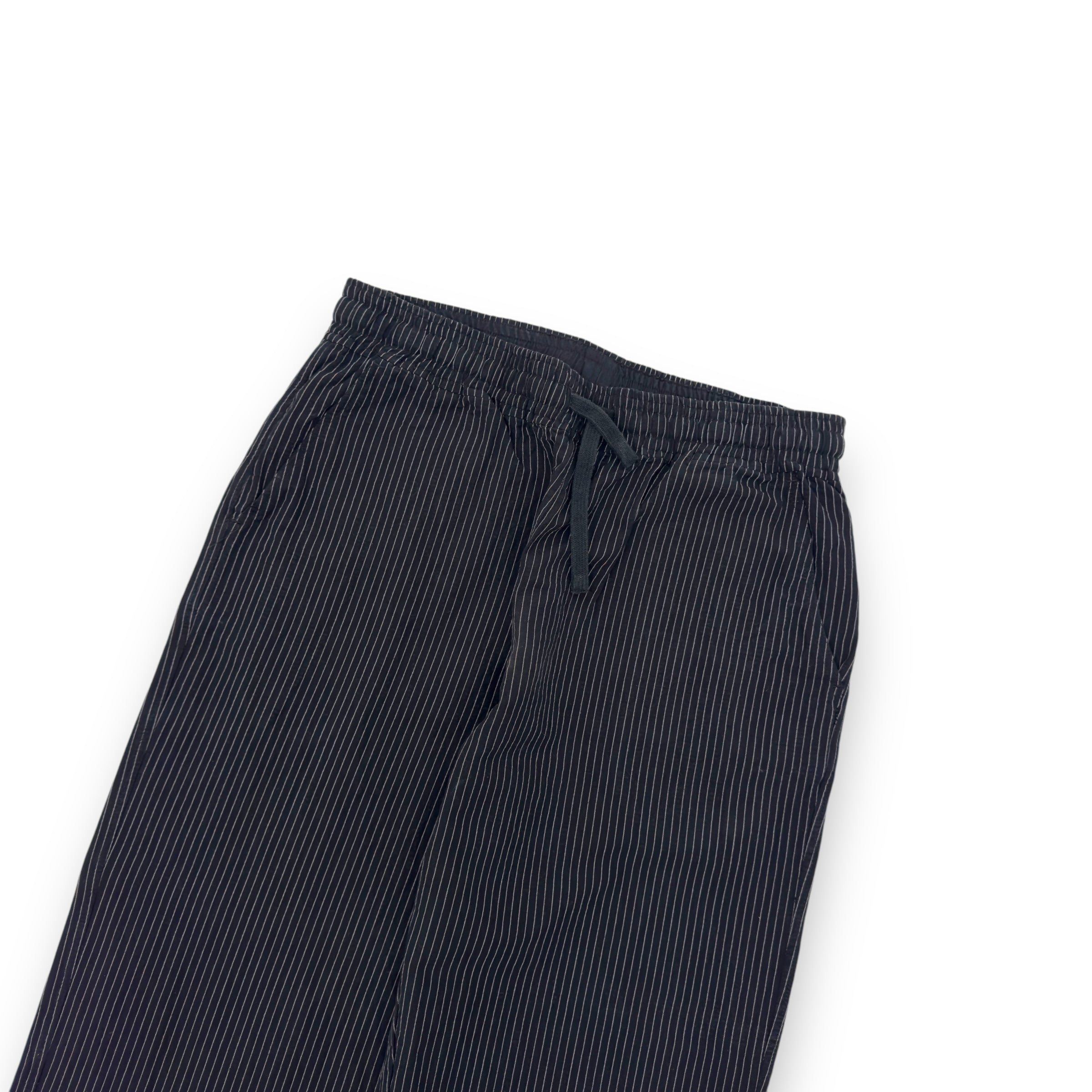 AIME LEON DORE STRIPED STRAIGHT LEG TROUSERS BLACK / WHITE M