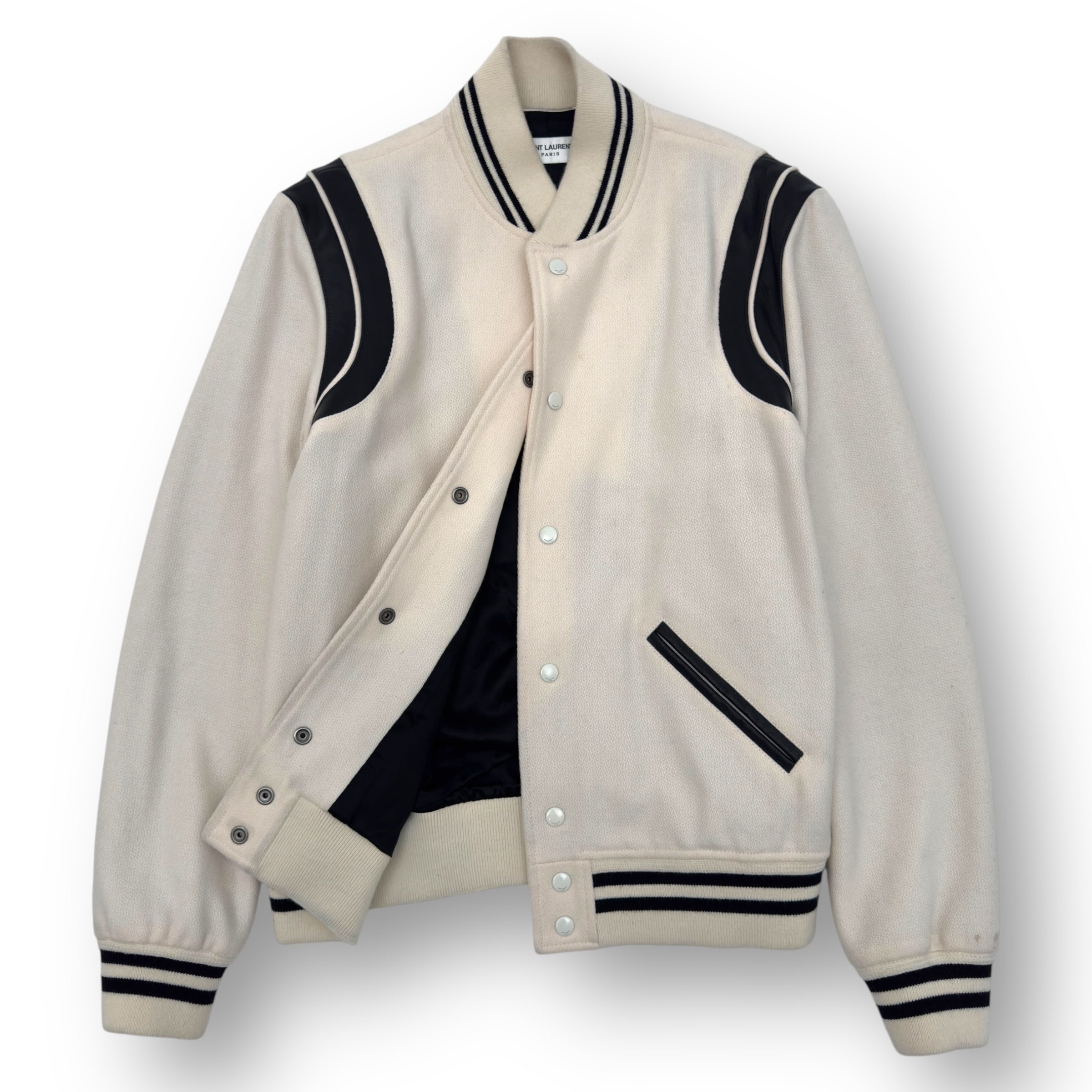 SAINT LAURENT CLASSIC TEDDY JACKET NATURAL / BLACK 50 / L
