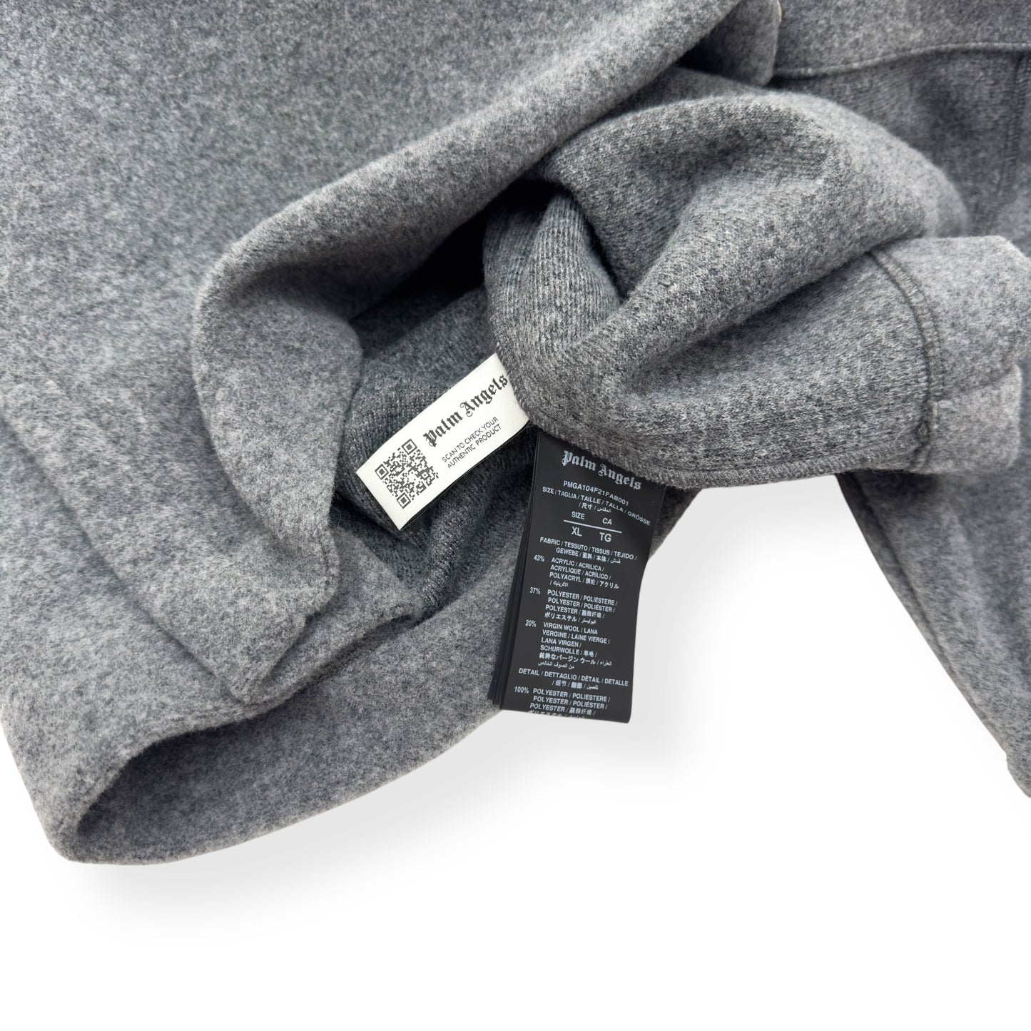 PALM ANGELS WOOL OVER SHIRT GREY XL