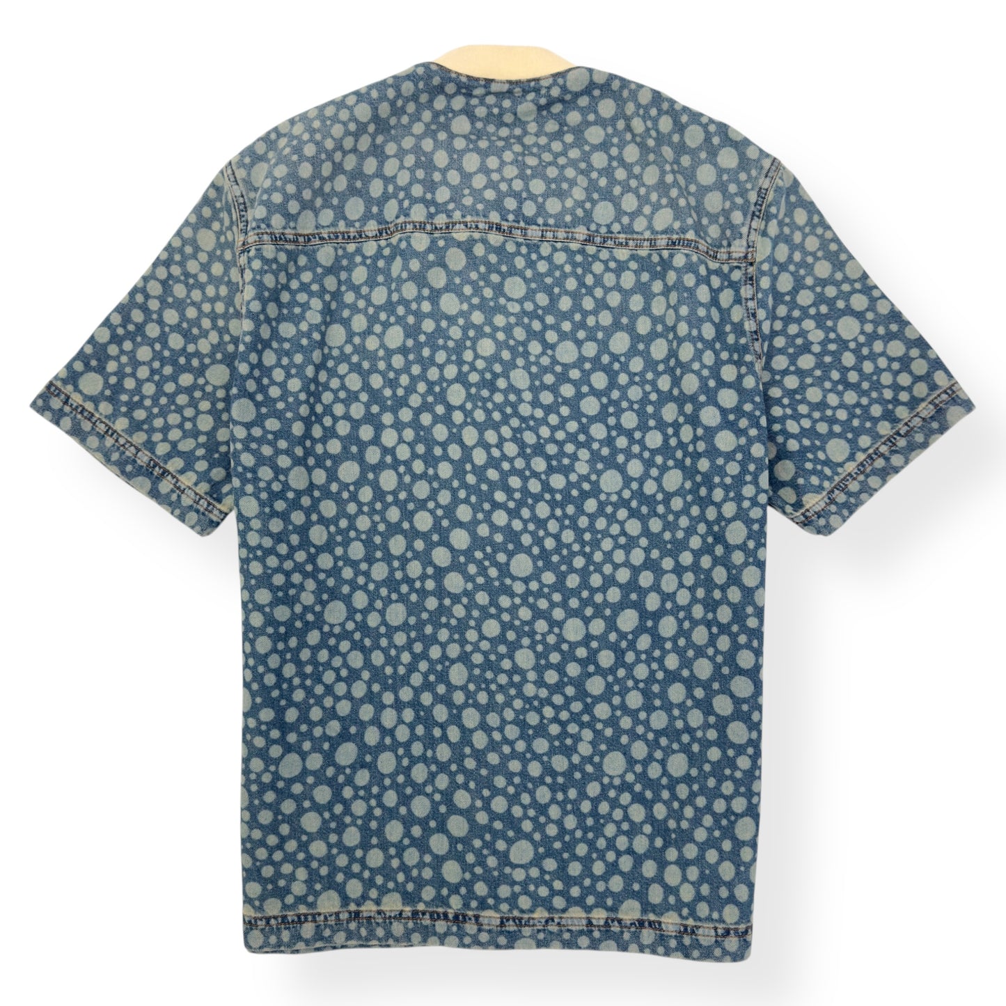 LOUIS VUITTON X YAYOI KUSAMA DOT BASEBALL SHIRT BLUE / WHITE L