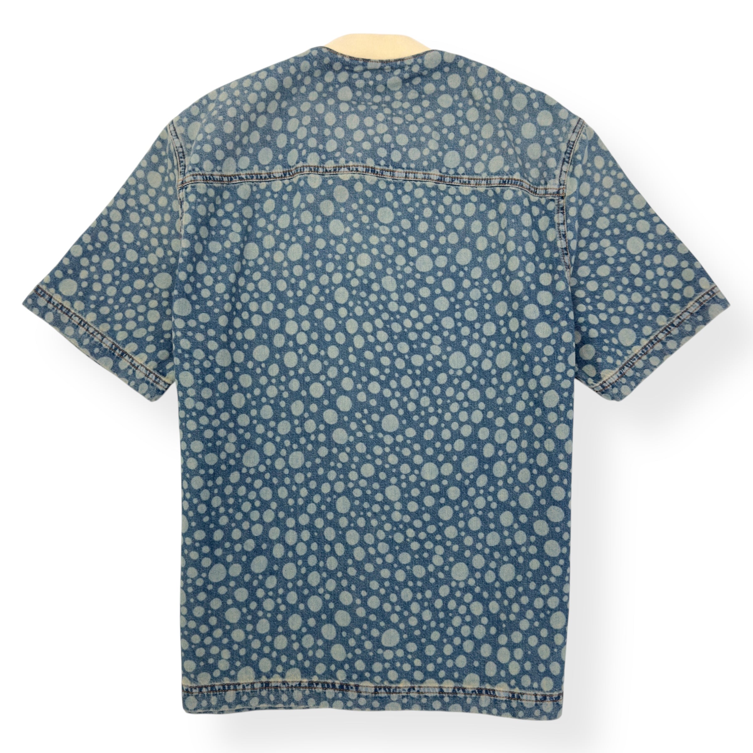 LOUIS VUITTON X YAYOI KUSAMA DOT BASEBALL SHIRT BLUE / WHITE L