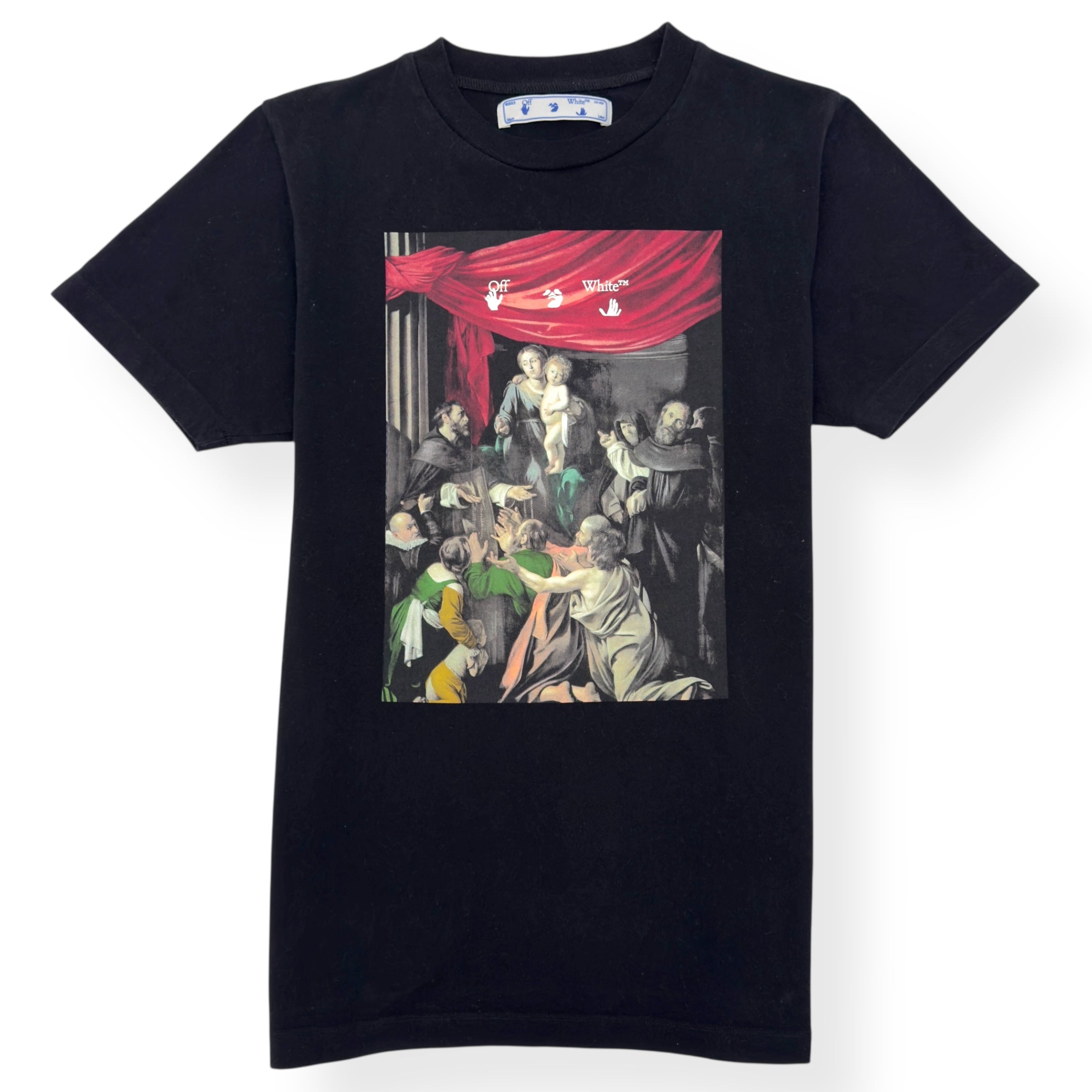 OFF-WHITE CARAVAGGIO PAINTING SHORT SLEEVE T-SHIRT BLACK M