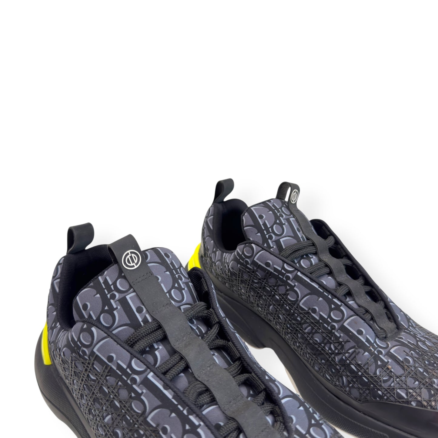 DIOR B24 OBLIQUE TECHNICAL FABRIC SNEAKER BLACK / YELLOW UK10