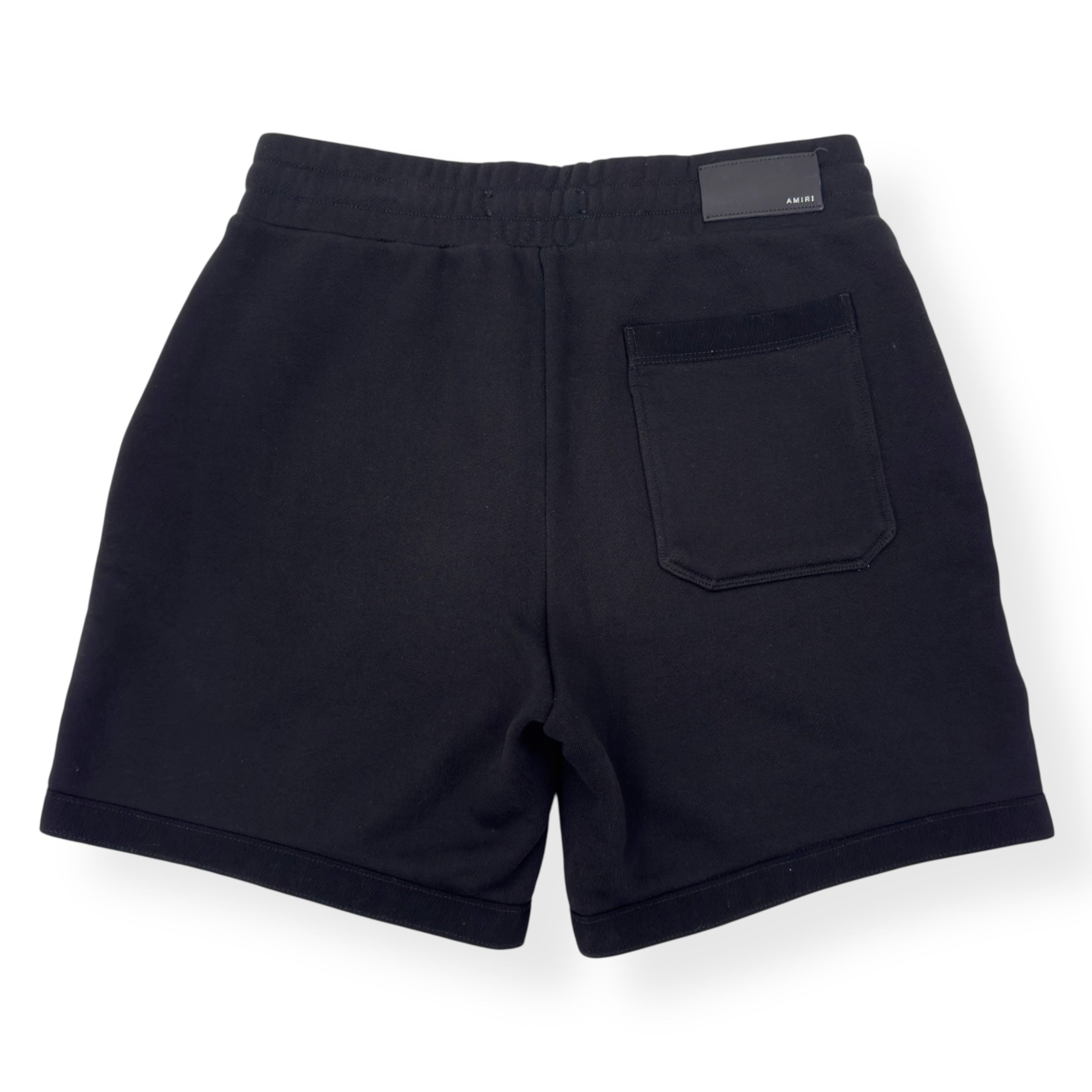 AMIRI LOGO SWEAT SHORTS BLACK / WHITE M