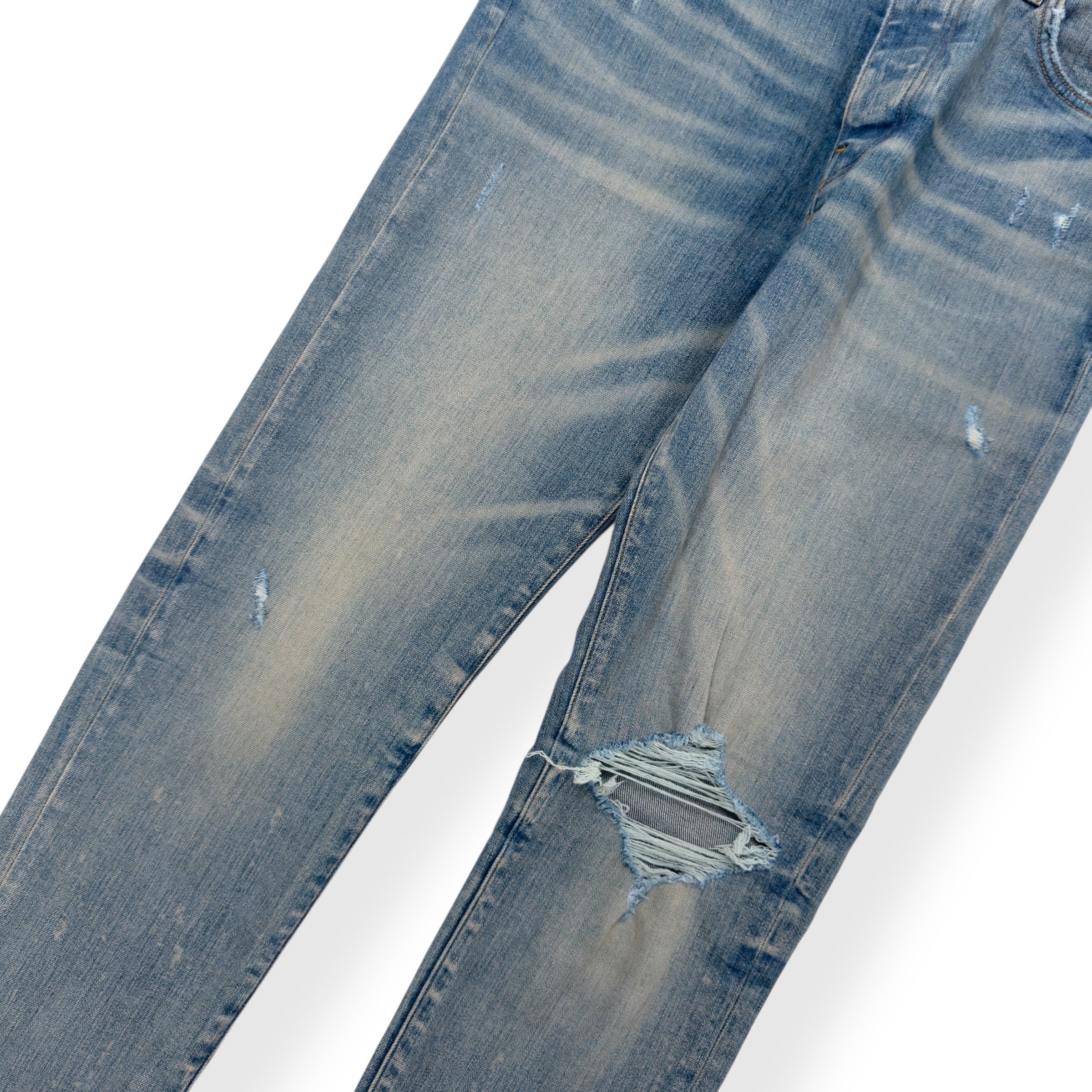 AMIRI DISTRESSED SKINNY DENIM JEANS BLUE W34”