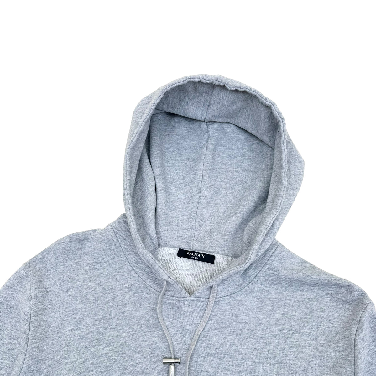 BALMAIN PARIS HOODIE GREY M
