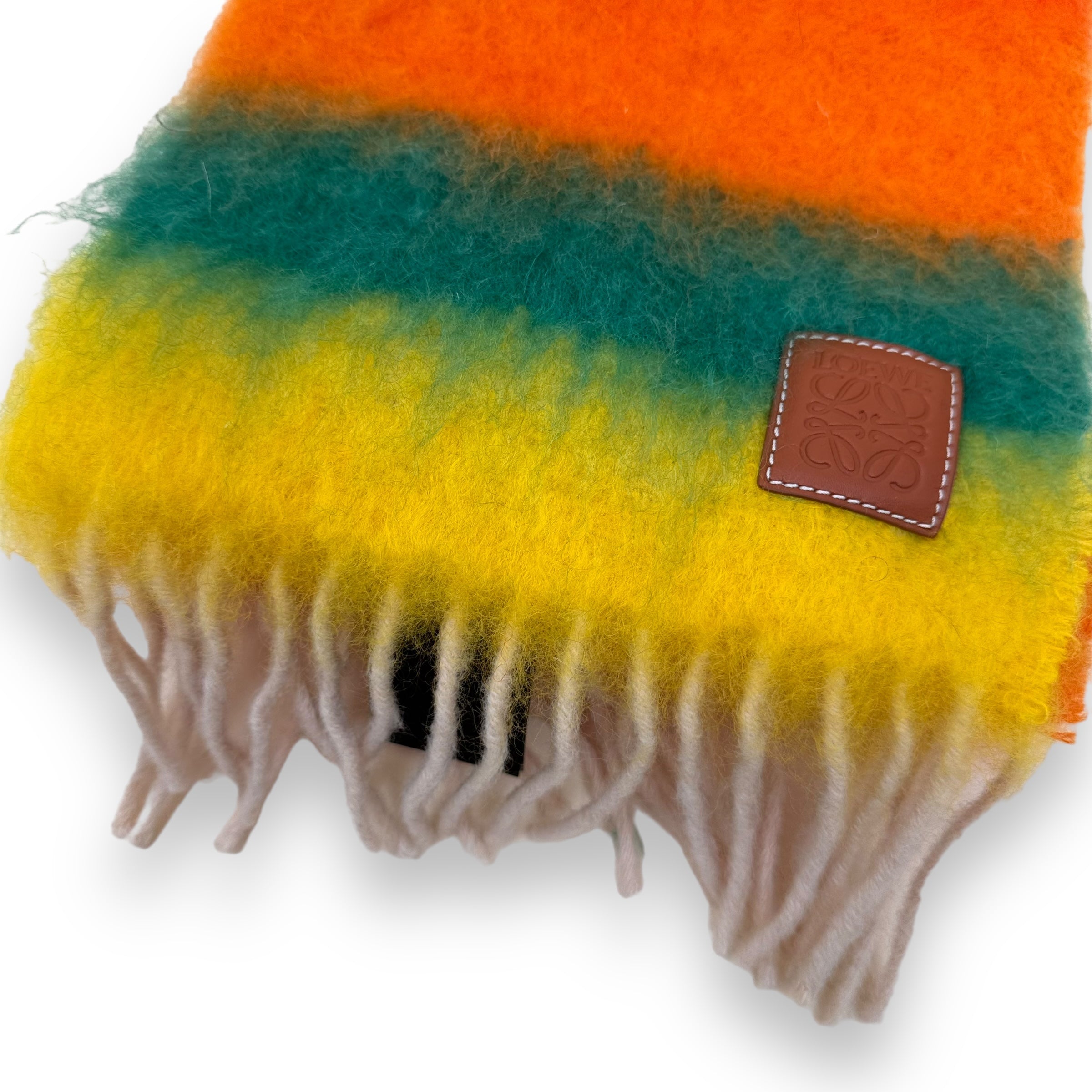 LOEWE STRIPED MOHAIR-WOOL SCARF MULTICOLOURED O/S