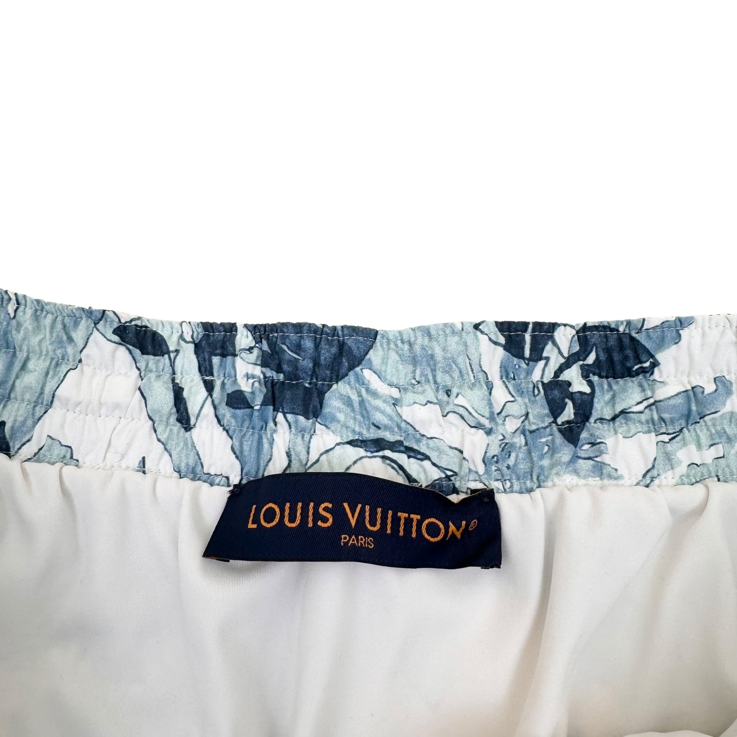 LOUIS VUITTON PRINTED NYLON SWIM SHORTS L
