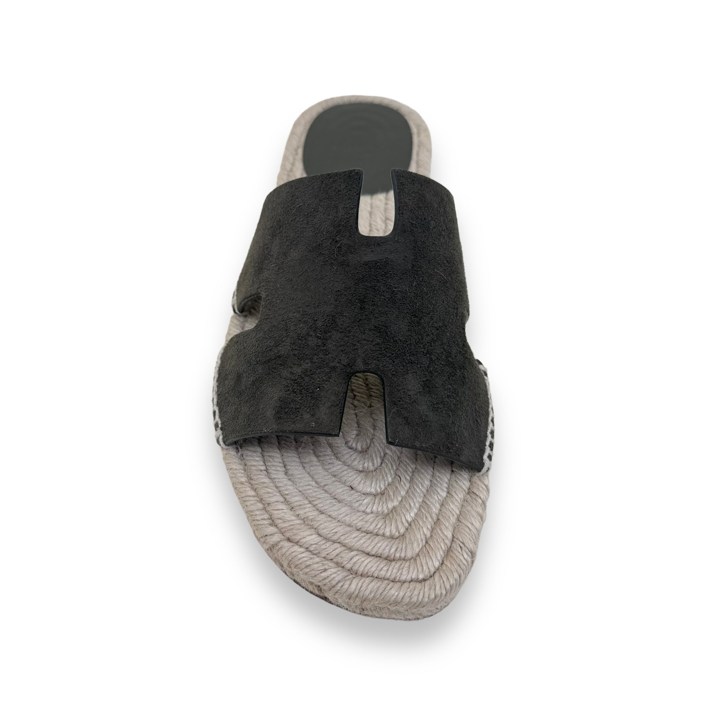 HERMES ANTIGUA ESPADRILLE VERT OLIVE UK8