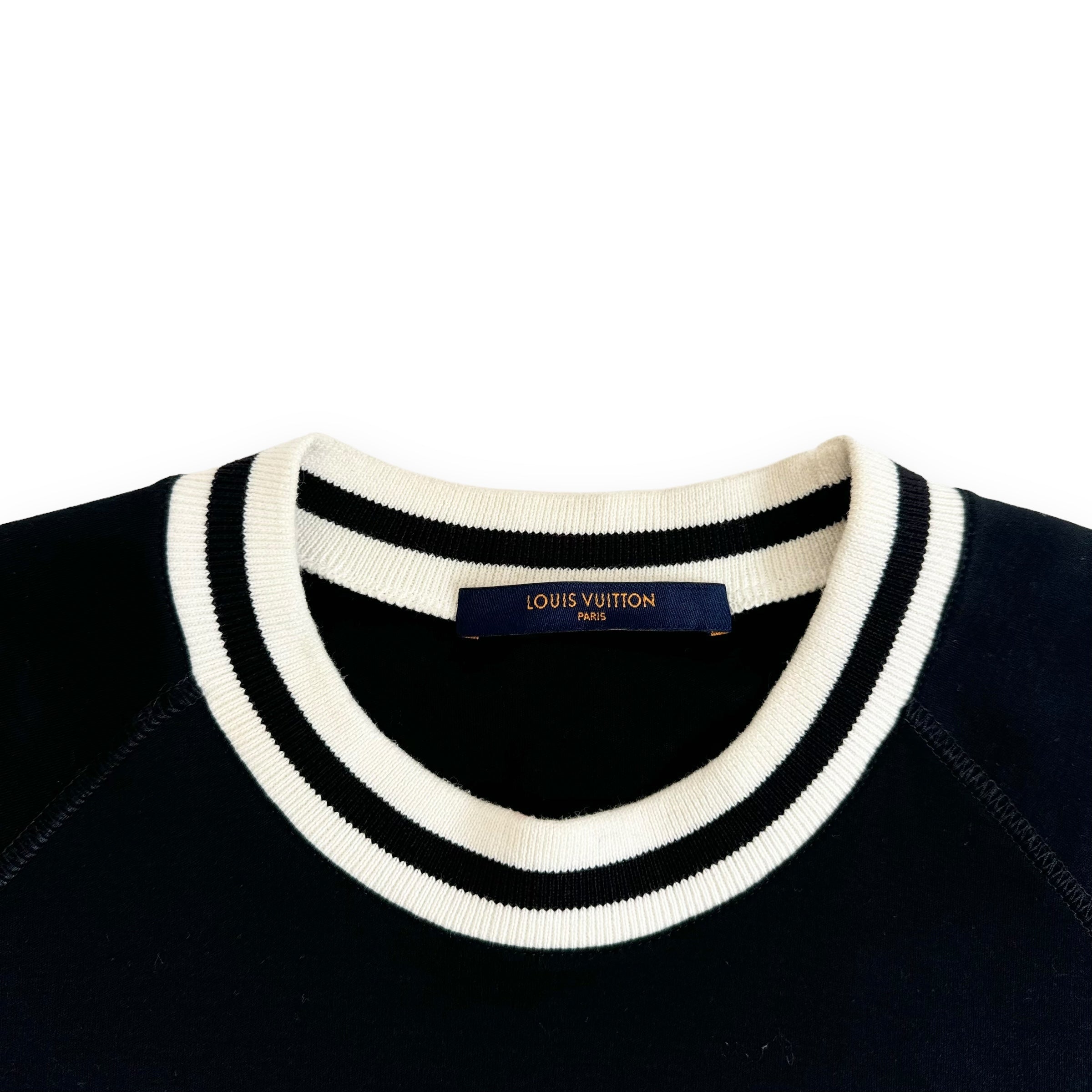LOUIS VUITTON LV UPSIDE DOWN LOGO CREW NECK T-SHIRT BLACK / WHITE L