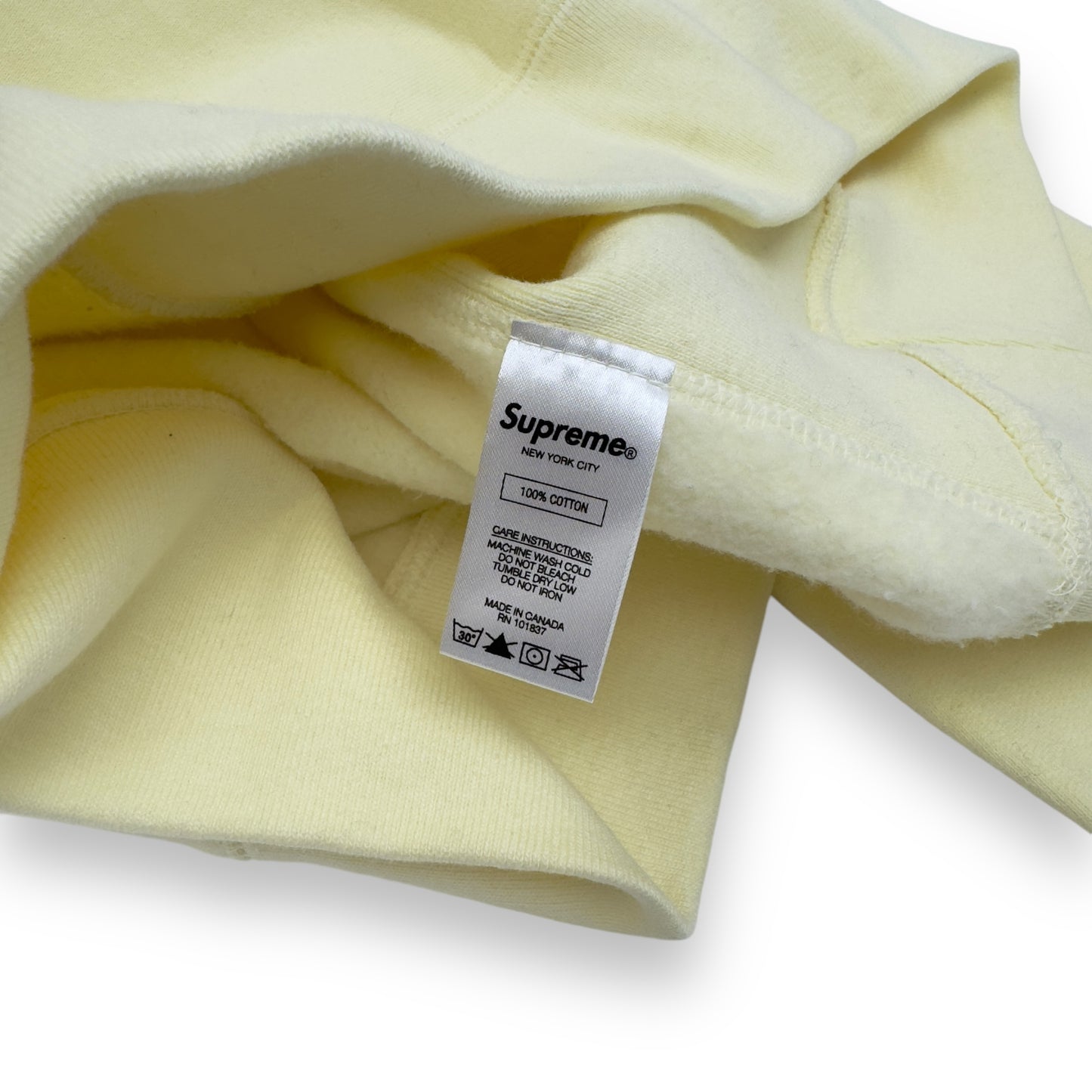 SUPREME SICK MOTHER HOODIE PALE YELLOW / RED XL