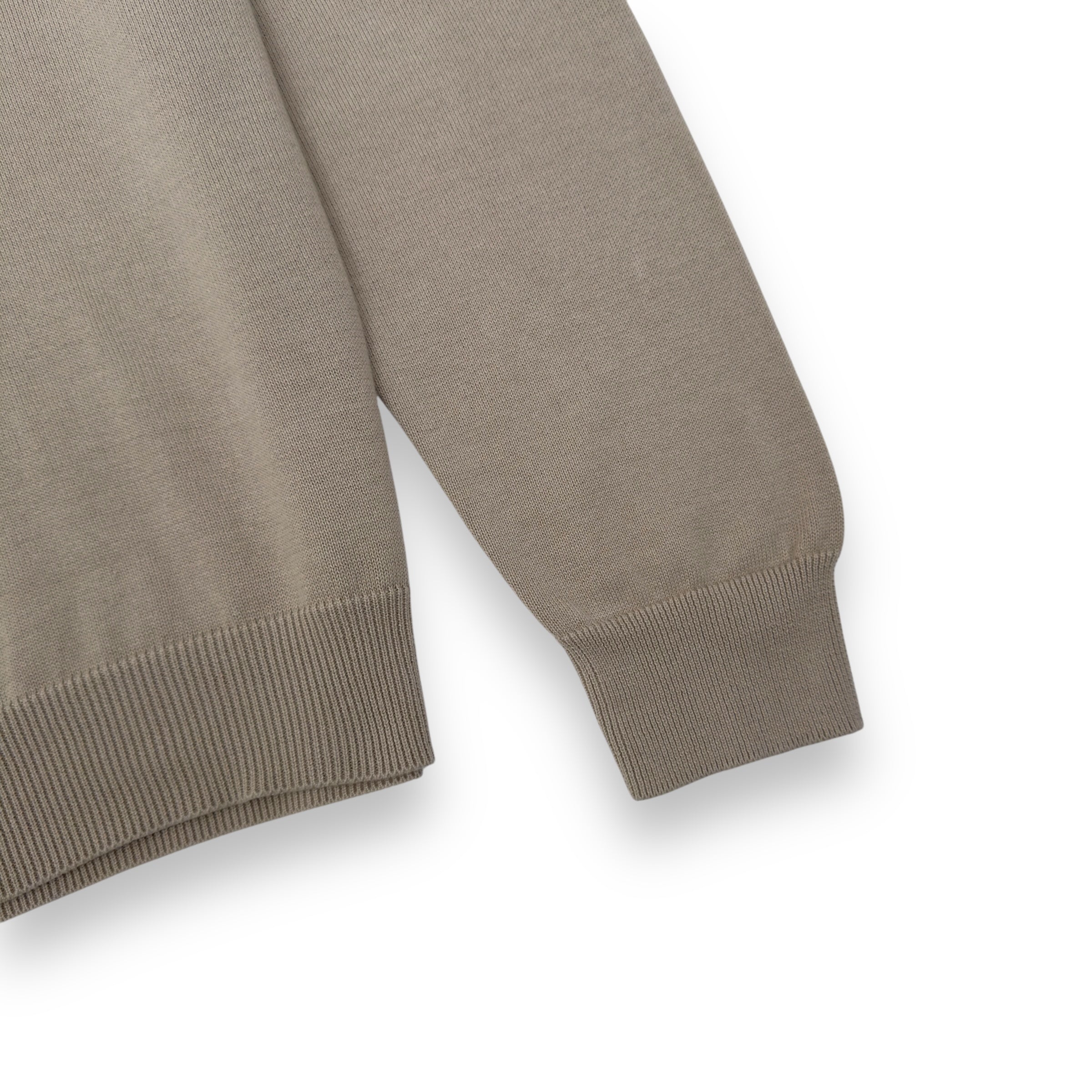 THOM SWEENEY COTTON LONG SLEEVE SKIPPER POLO SHIRT BEIGE L