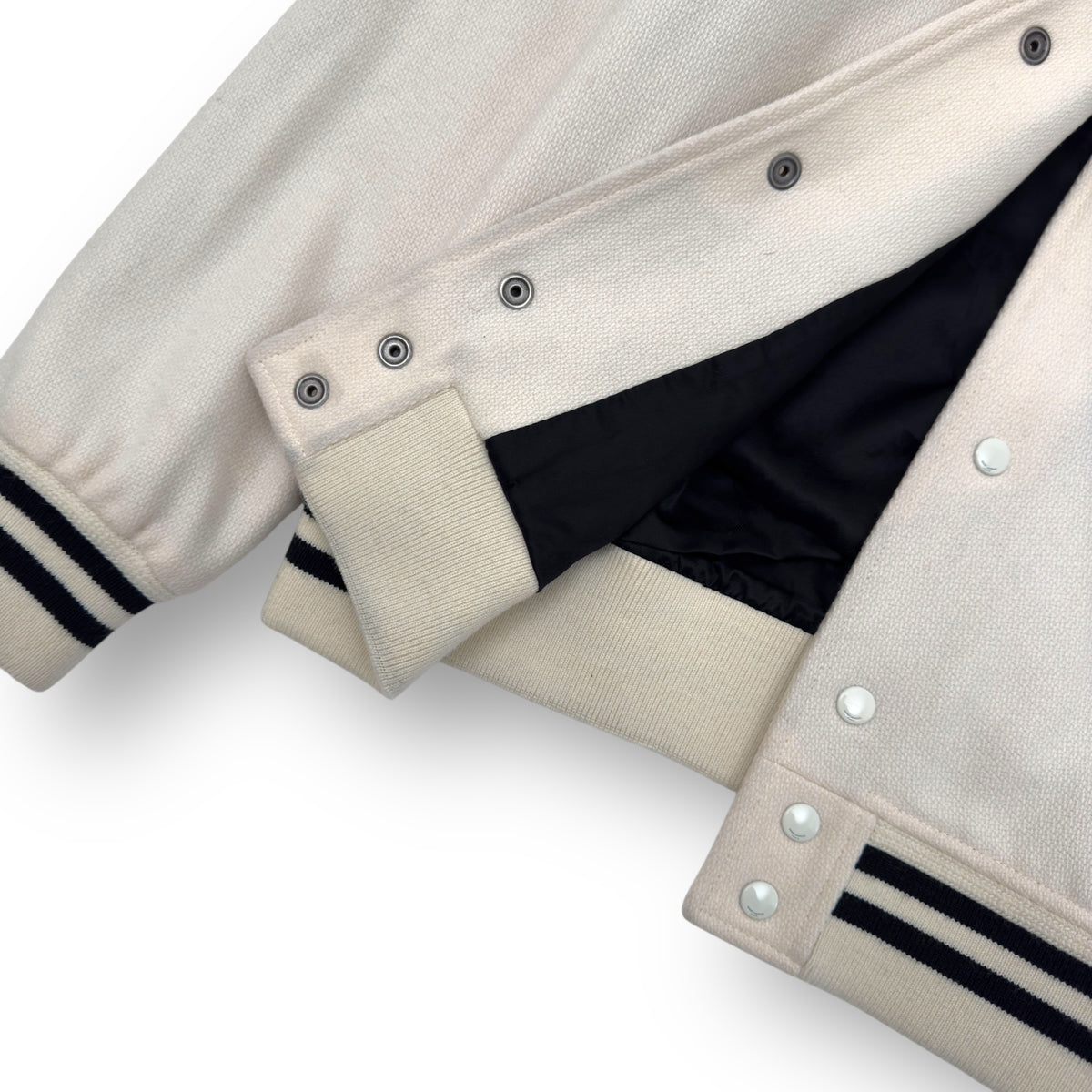 SAINT LAURENT CLASSIC TEDDY JACKET NATURAL / BLACK 50 / L