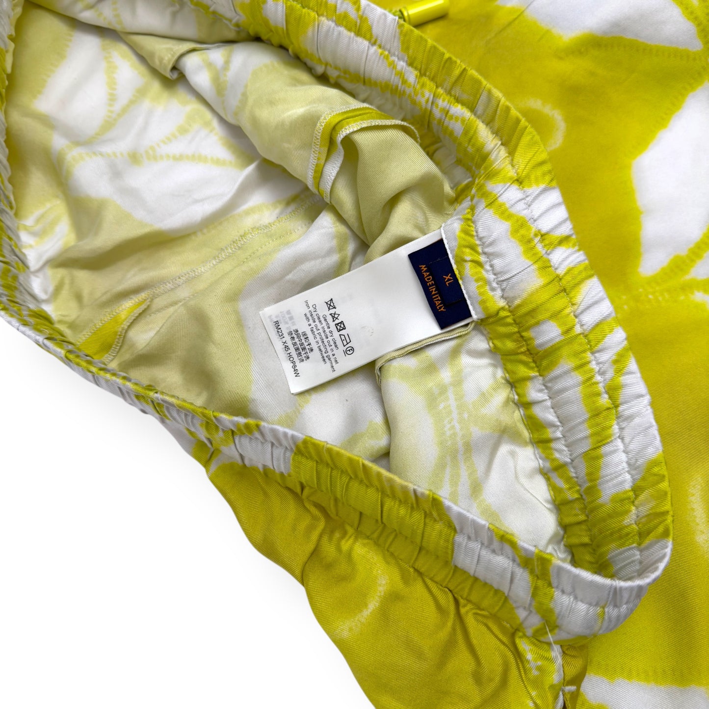 LOUIS VUITTON SHIBORI SILK SHORTS YELLOW XL