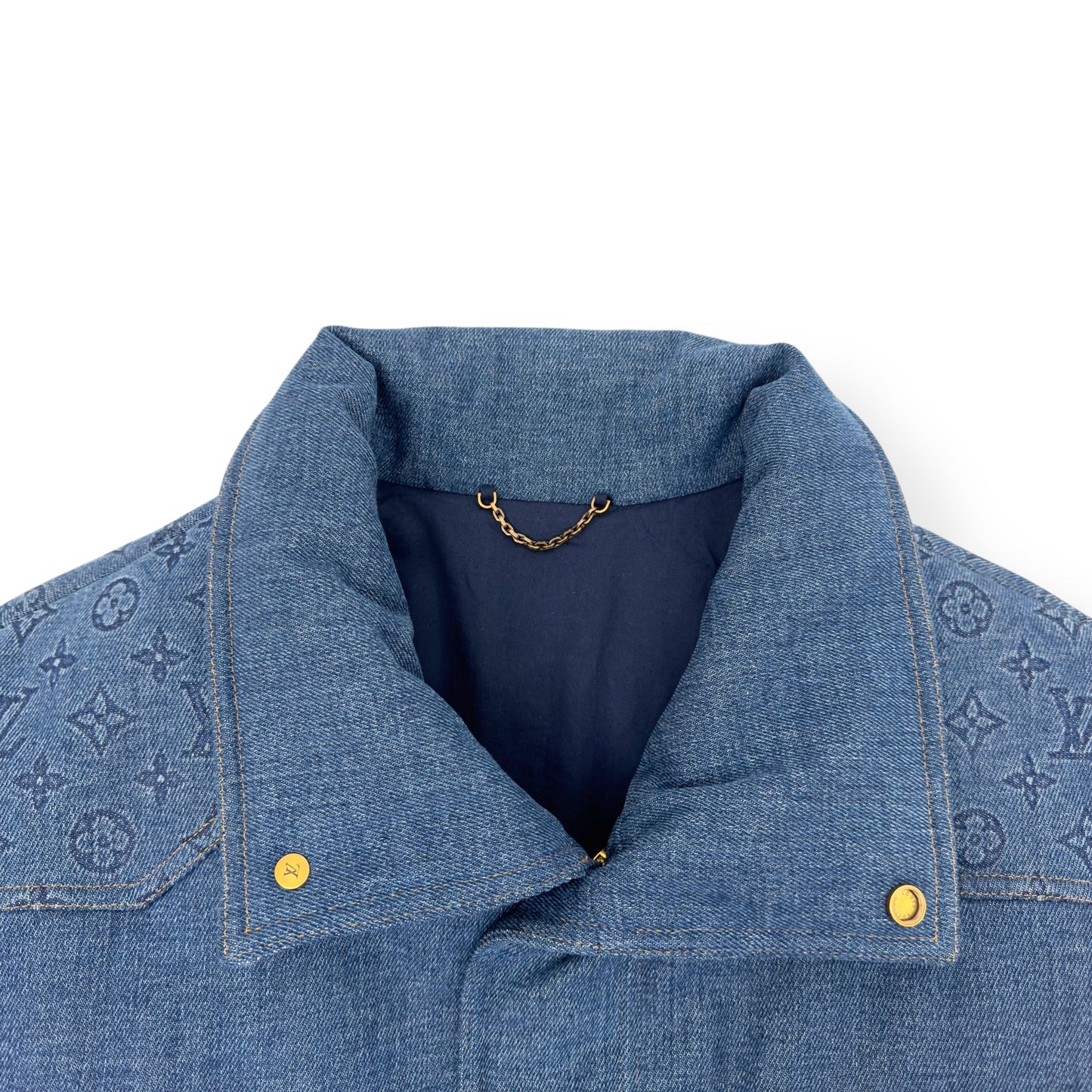 LOUIS VUITTON MONOGRAM PADDED DENIM JACKET INDIGO FR52 / L