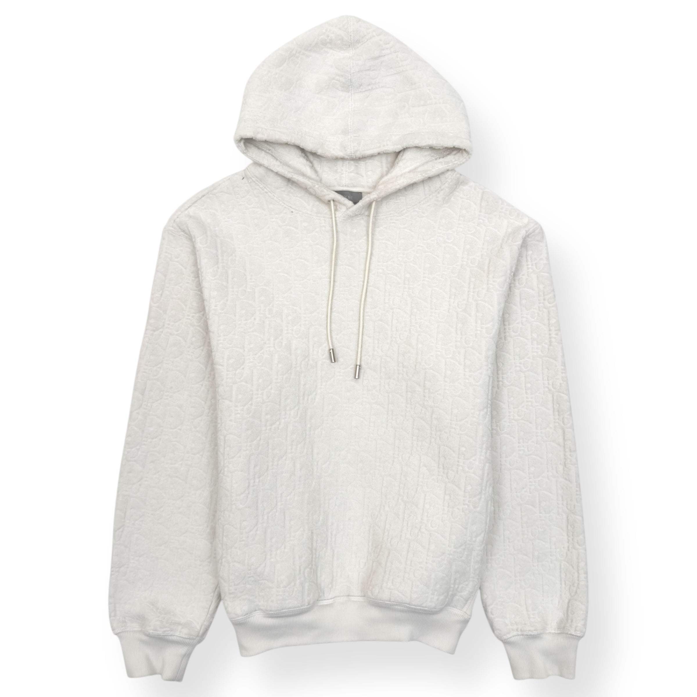 DIOR OBLIQUE RELAXED-FIT HOODIE WHITE L