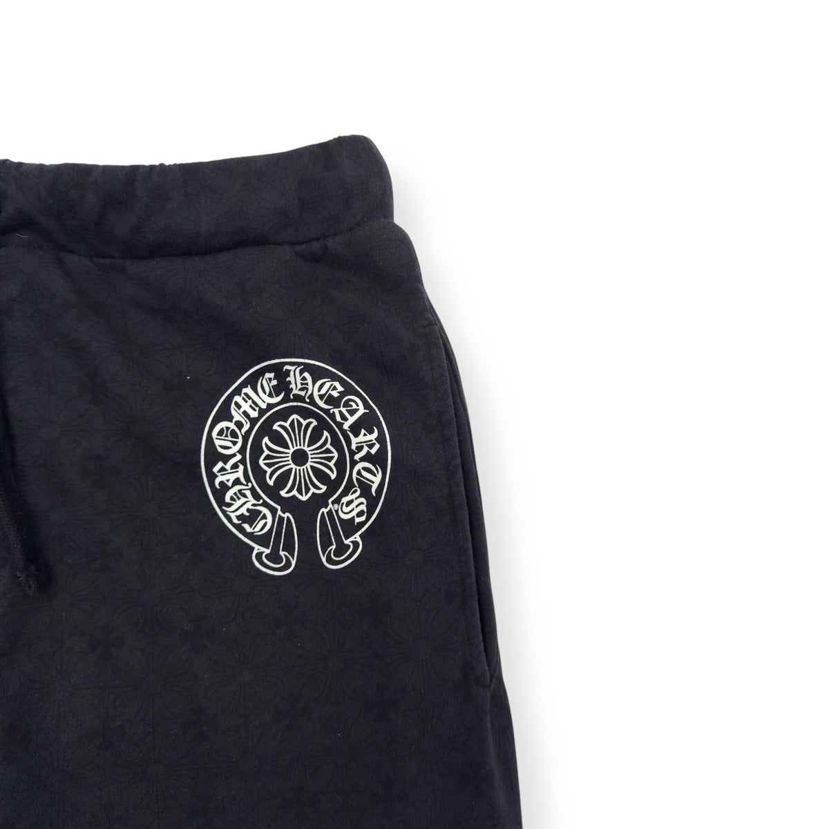 CHROME HEARTS ALL OVER MONOGRAM HORSESHOE LOGO SWEATPANTS BLACK / WHITE M
