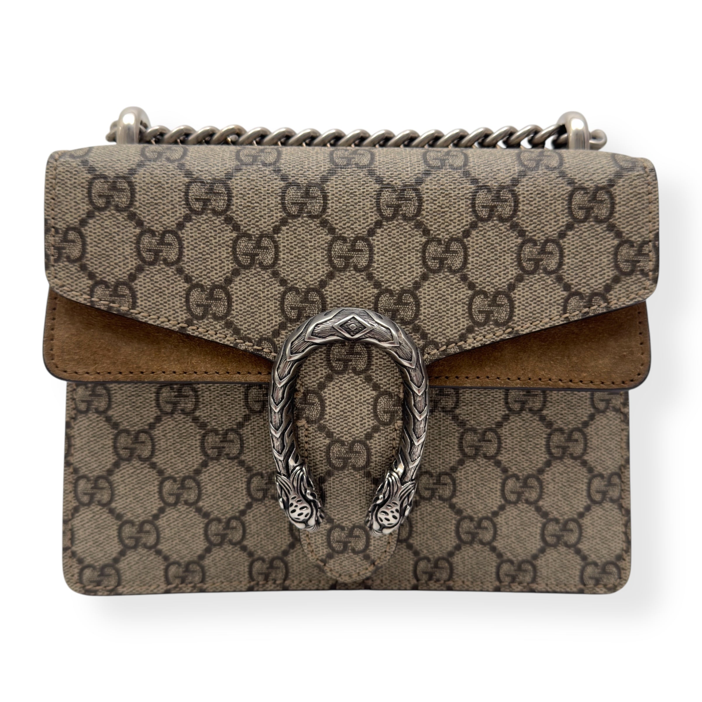 GUCCI GG SUPREME MONOGRAM DIONYSUS CANVAS SHOULDER BAG BEIGE S