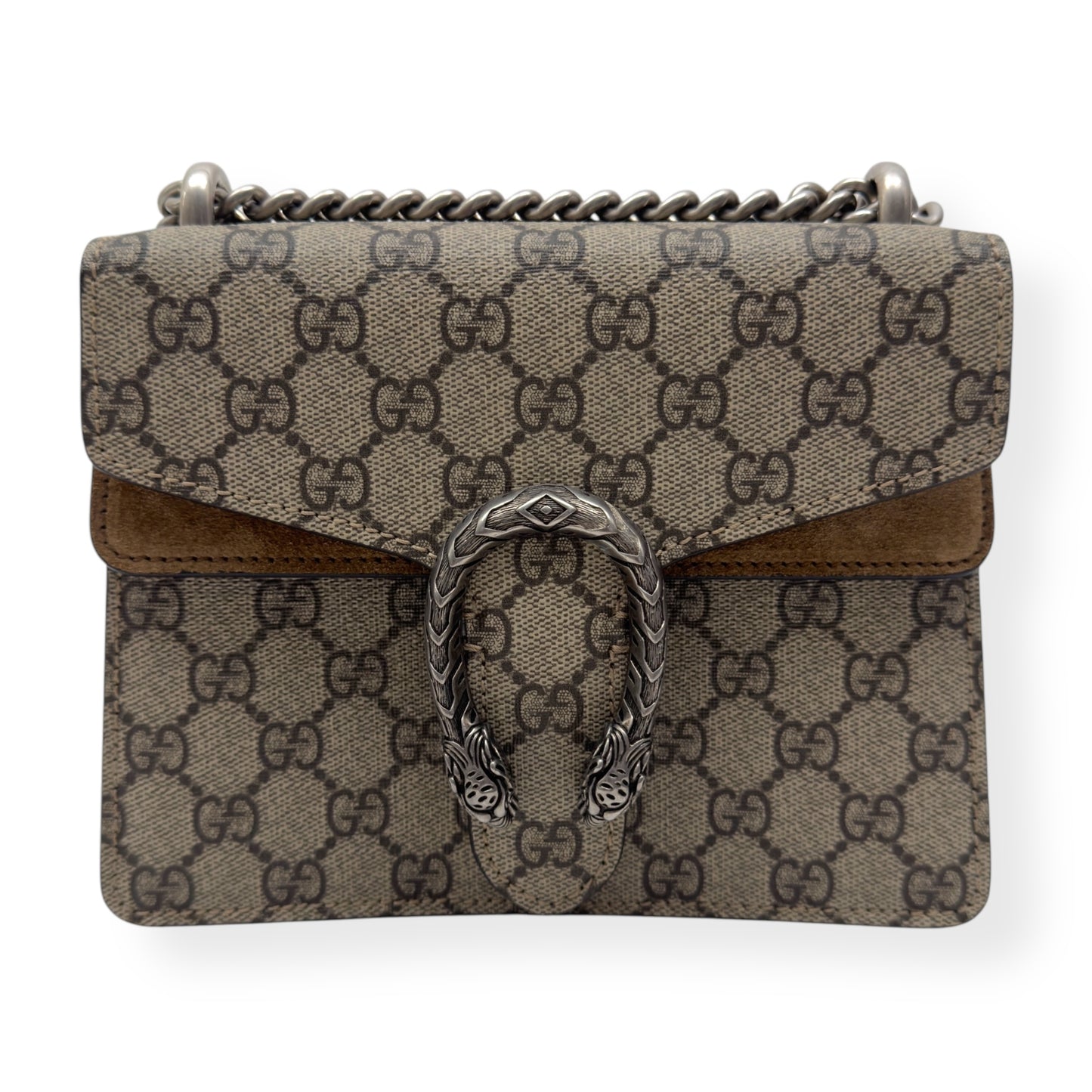 GUCCI GG SUPREME MONOGRAM DIONYSUS CANVAS SHOULDER BAG BEIGE S