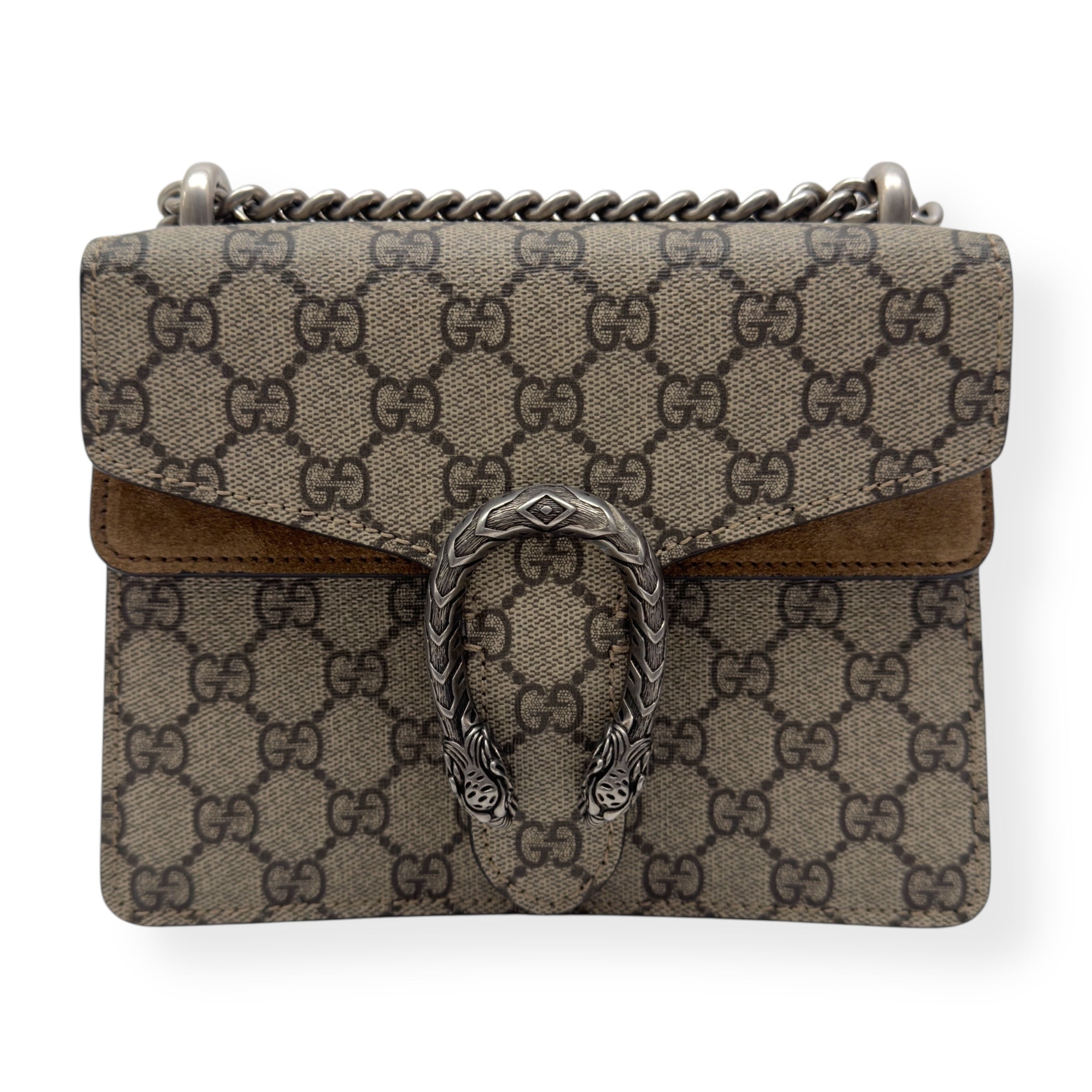 GUCCI GG SUPREME MONOGRAM DIONYSUS CANVAS SHOULDER BAG BEIGE S