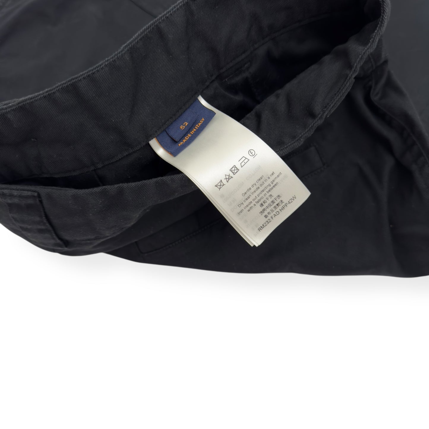 LOUIS VUITTON COTTON CARGO TROUSERS BLACK 52 / XL