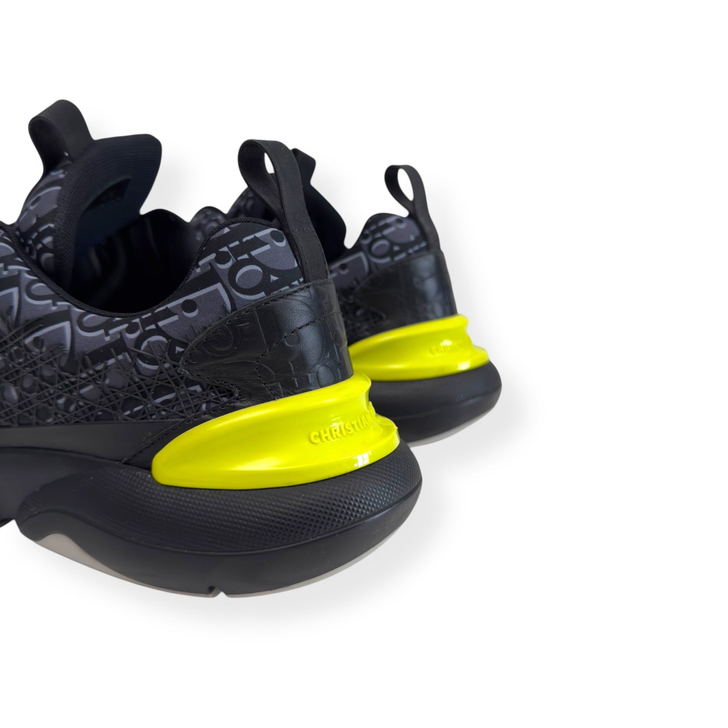 DIOR B24 OBLIQUE TECHNICAL FABRIC SNEAKER BLACK / YELLOW UK10