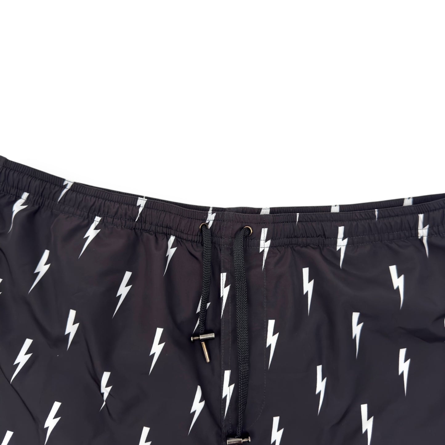 NEIL BARRETT MICRO BOLT SWIM SHORTS BLACK / WHITE L