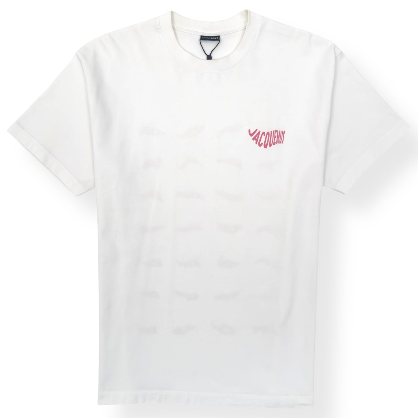 JACQUEMUS LE T-SHIRT VAGUE PRINT LOGO T-SHIRT PINK / WHITE XL