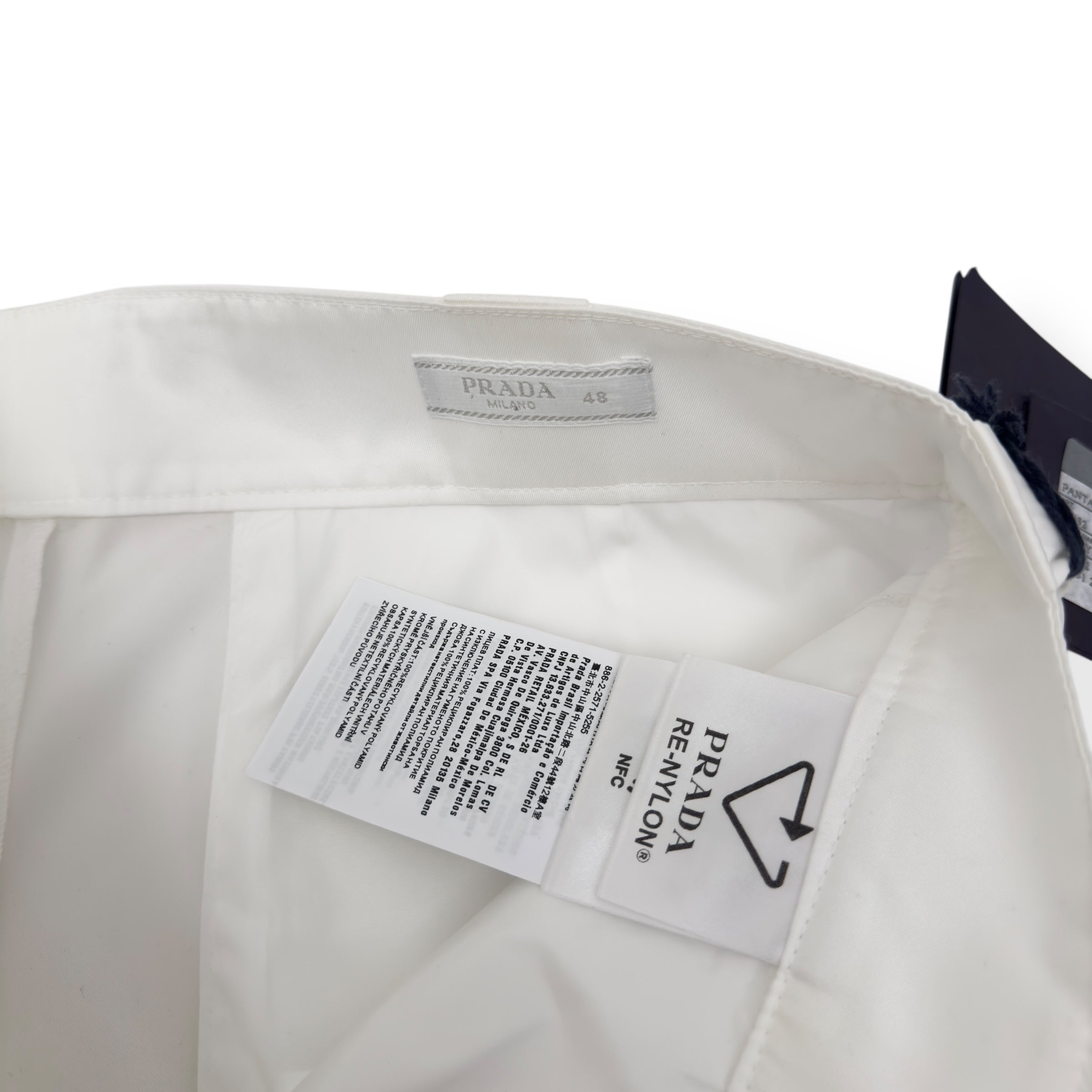 PRADA RE-NYLON SHORTS BLANCO 48 / M