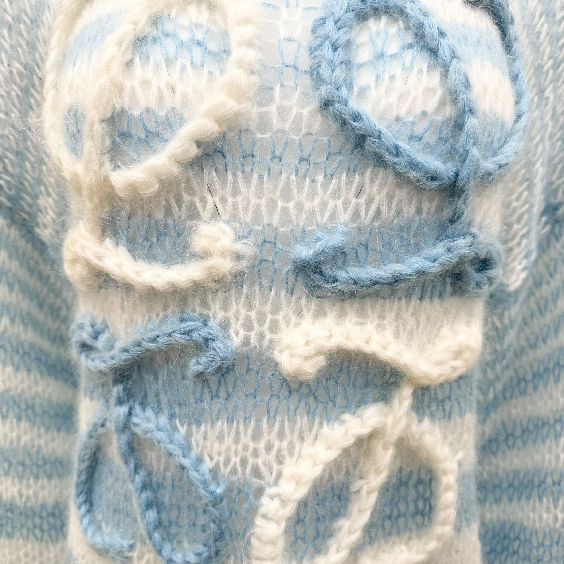 LOEWE MOHAIR ANAGRAM KNITTED SWEATER BLUE / WHITE S