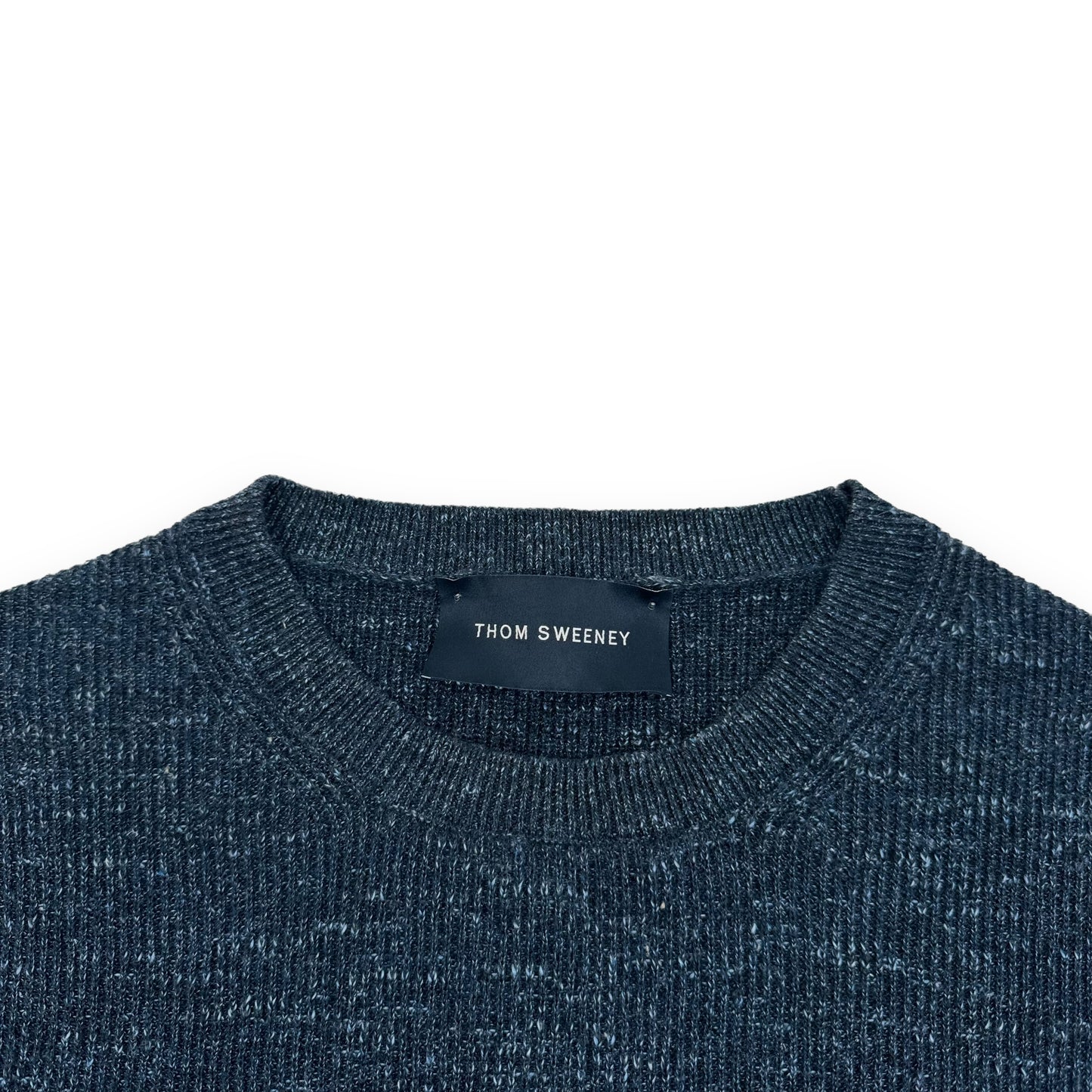 THOM SWEENEY COTTON KNIT CREWNECK SWEATSHIRT NAVY M