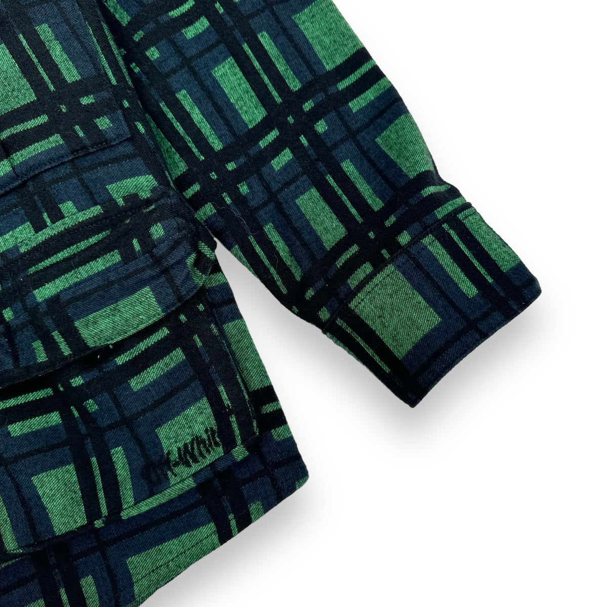 OFF-WHITE OVERSIZED CHECKED SHIRT GREEN M