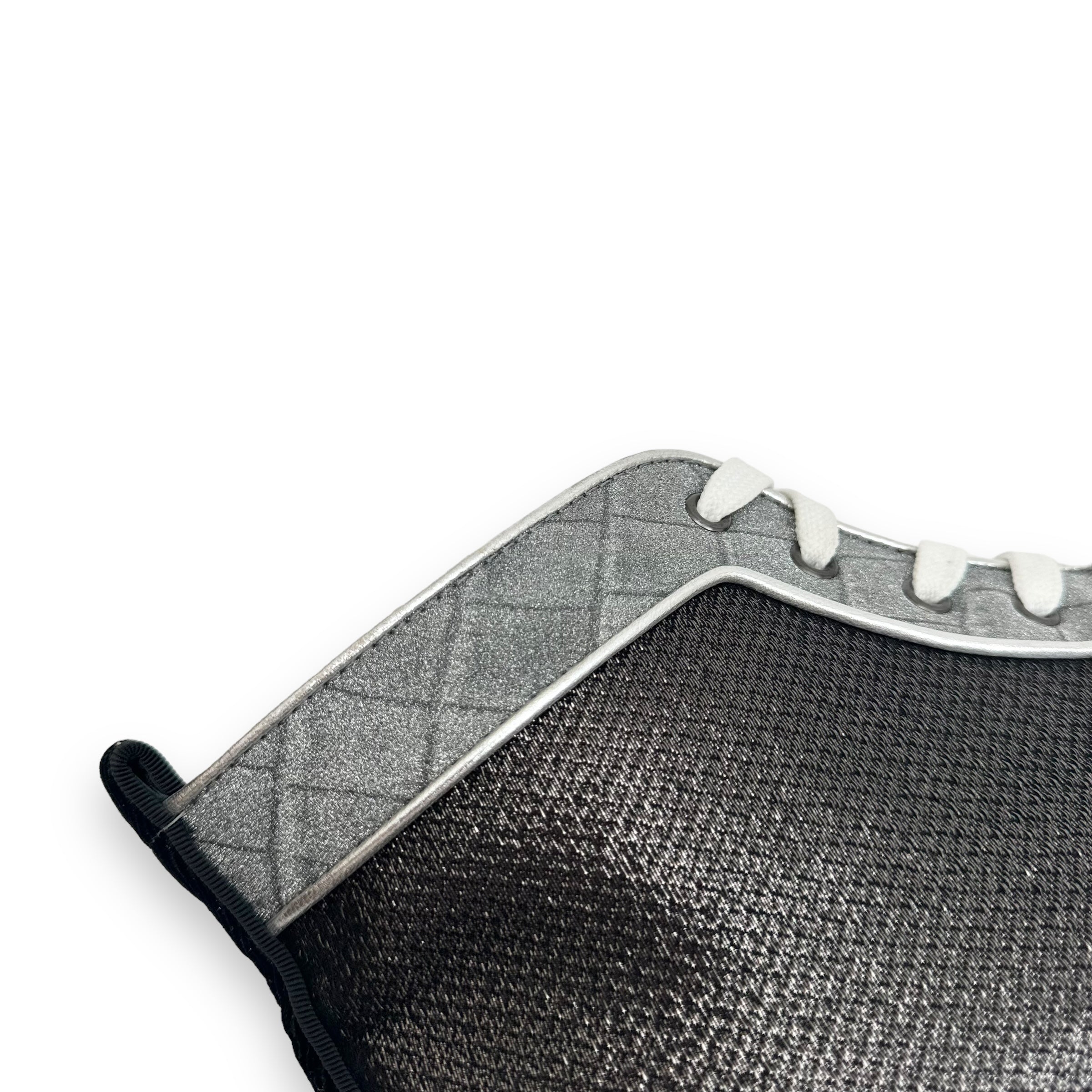 CHRISTIAN LOUBOUTIN LOU SPIKES ORLATO FLAT SNEAKER BLACK / SILVER UK11