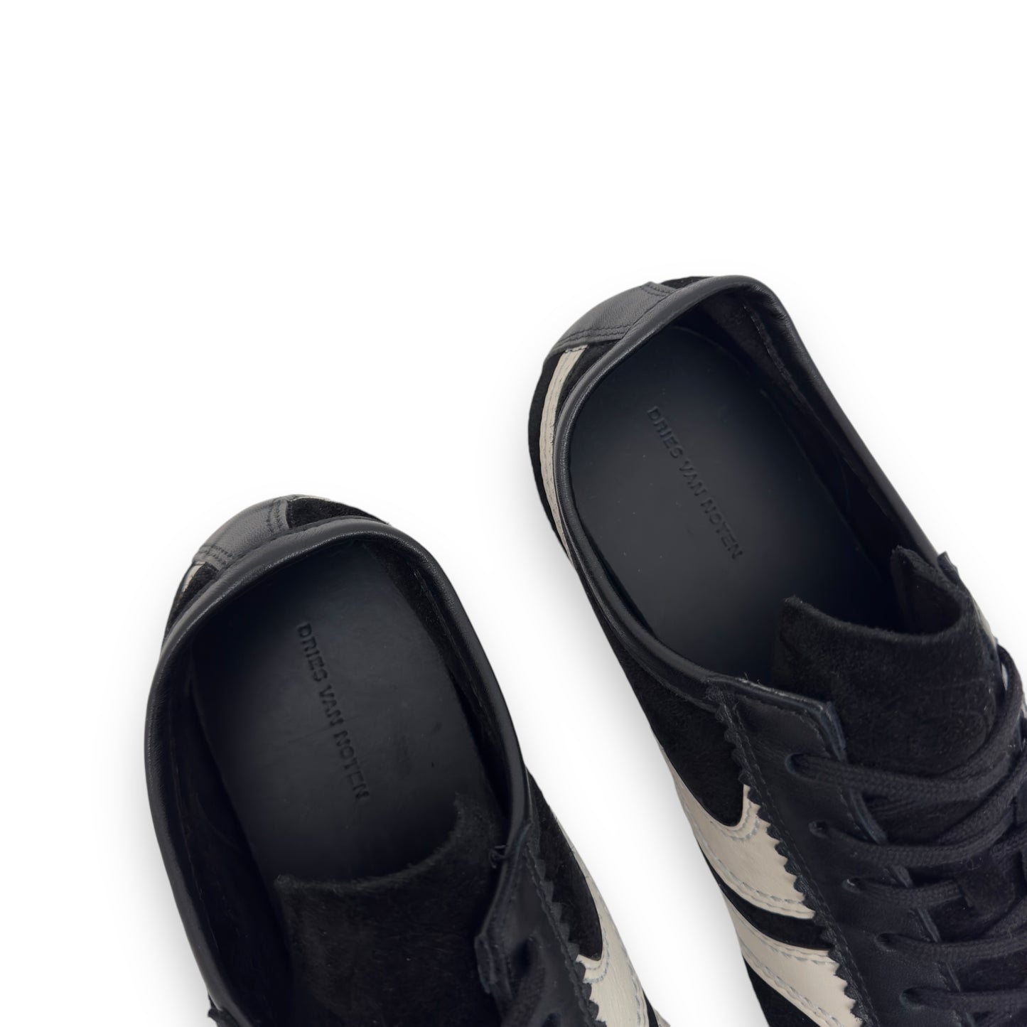 DRIES VAN NOTEN 70’S SUEDE LOW TOP SNEAKER BLACK / WHITE UK7.5