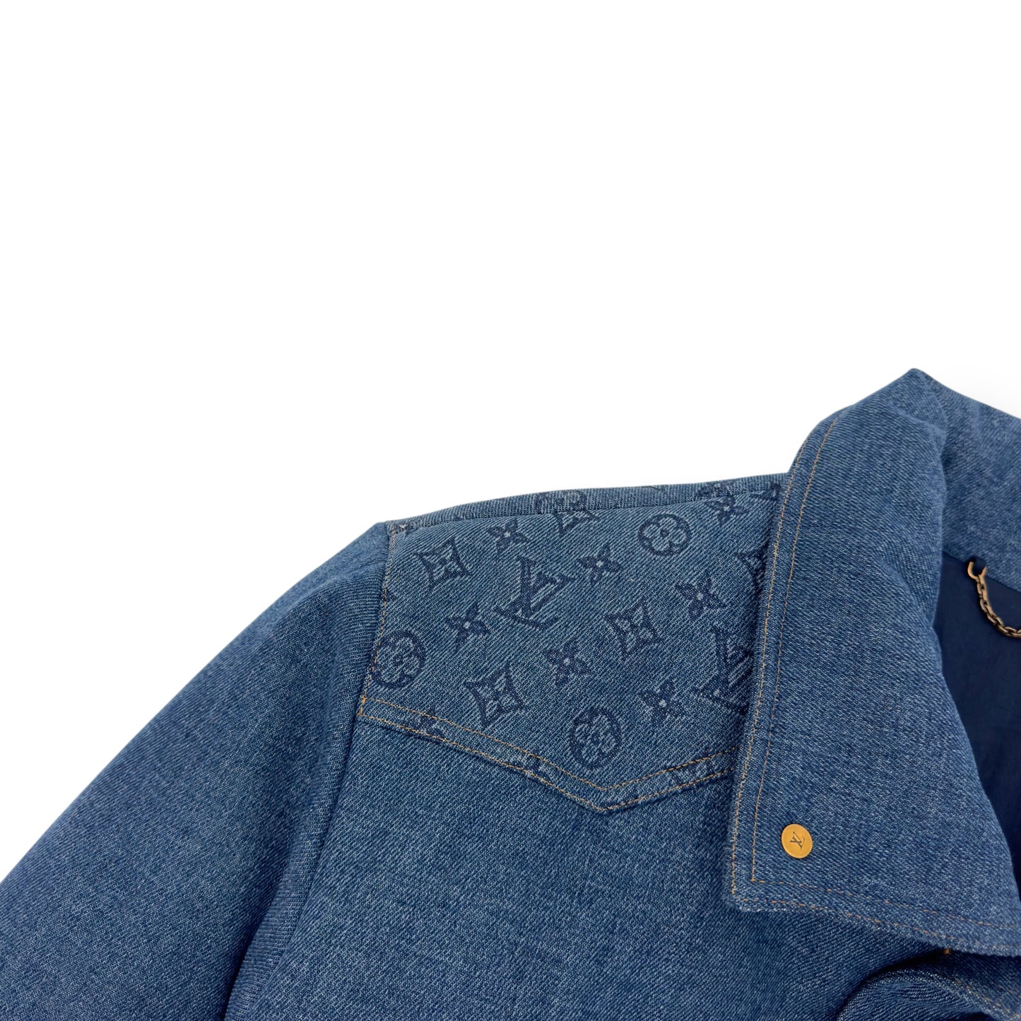 LOUIS VUITTON MONOGRAM PADDED DENIM JACKET INDIGO FR52 / L