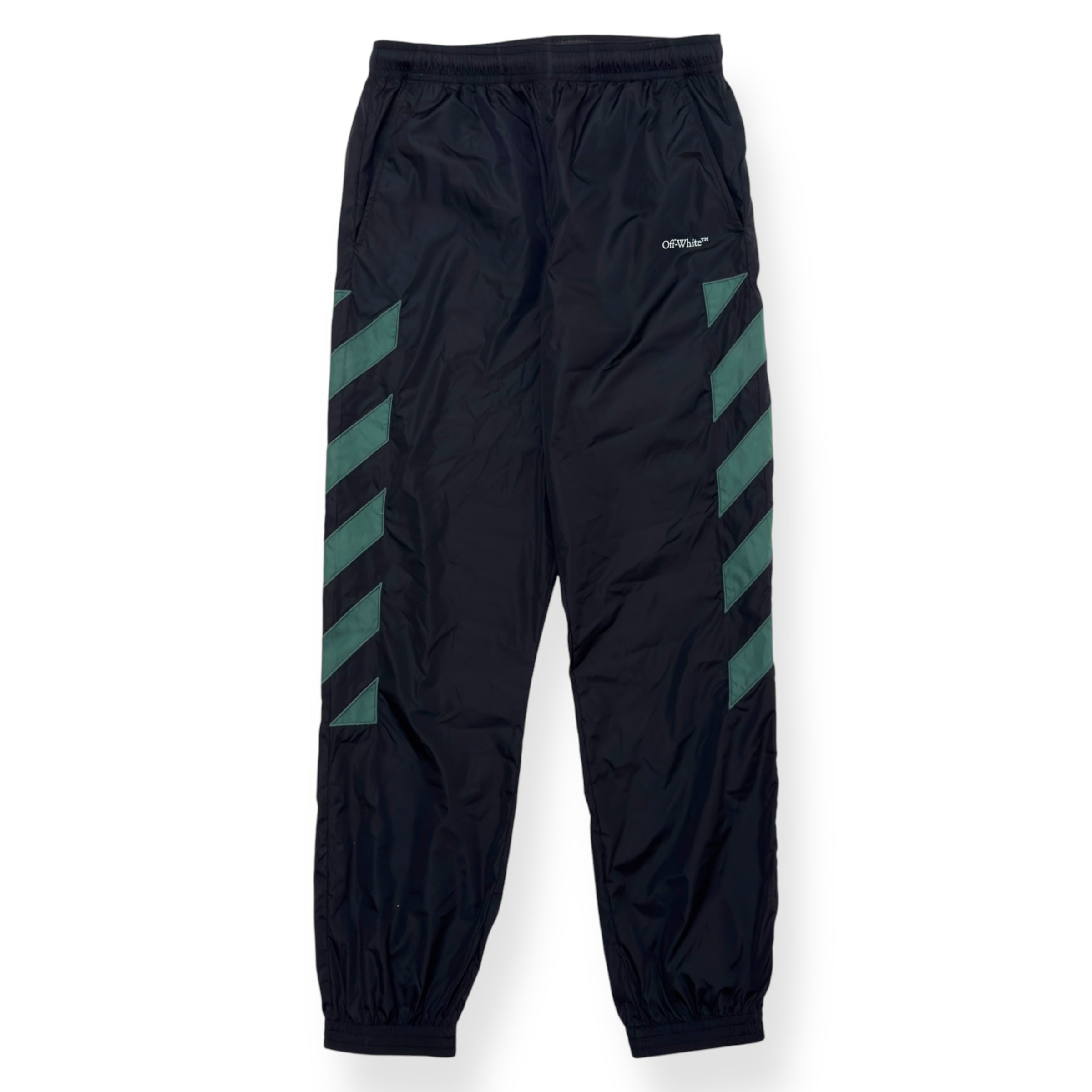 OFF-WHITE DIAG OUTLINE TRACK PANTS BLACK / GREEN M