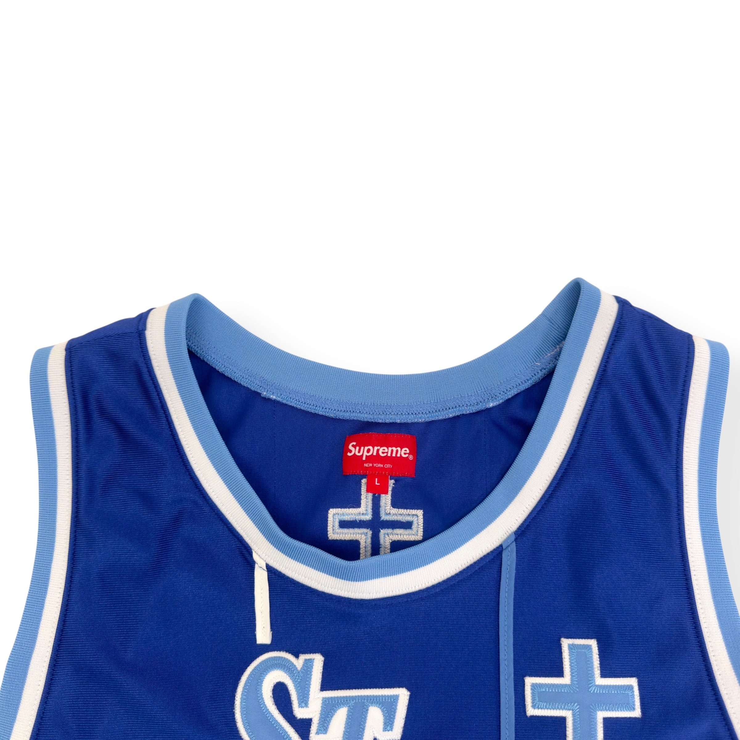SUPREME ST.SUPREME BASKETBALL JERSEY VEST BLUE L