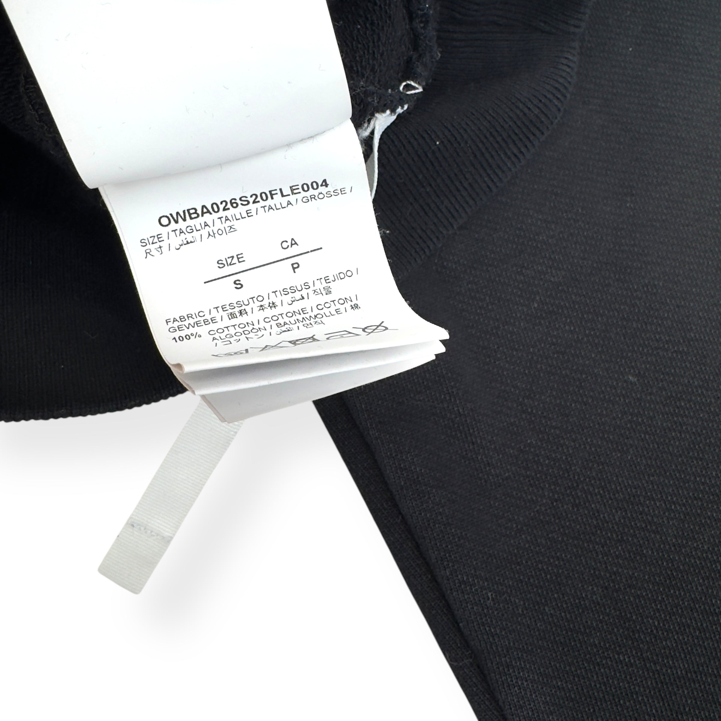 OFF-WHITE WOMENS LOGO PRINT CROPPED SWEATSHIRT BLACK / WHITE S