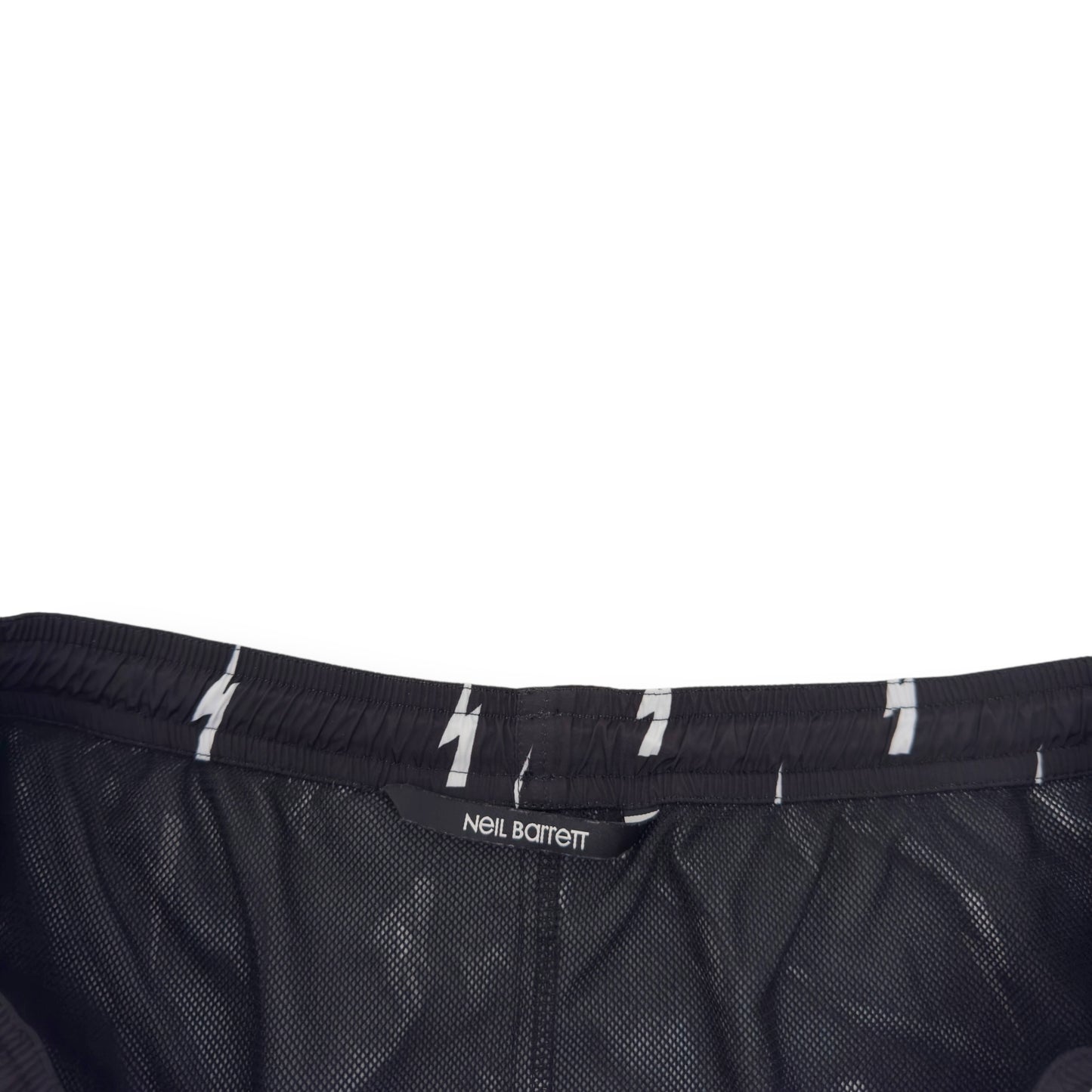 NEIL BARRETT MICRO BOLT SWIM SHORTS BLACK / WHITE L