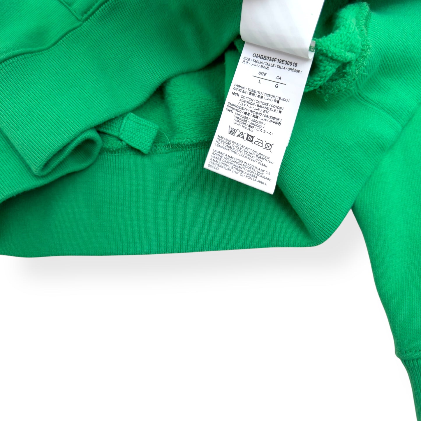 OFF-WHITE PUBLIC TELEVISION HOODIE GREEN / BLACK L